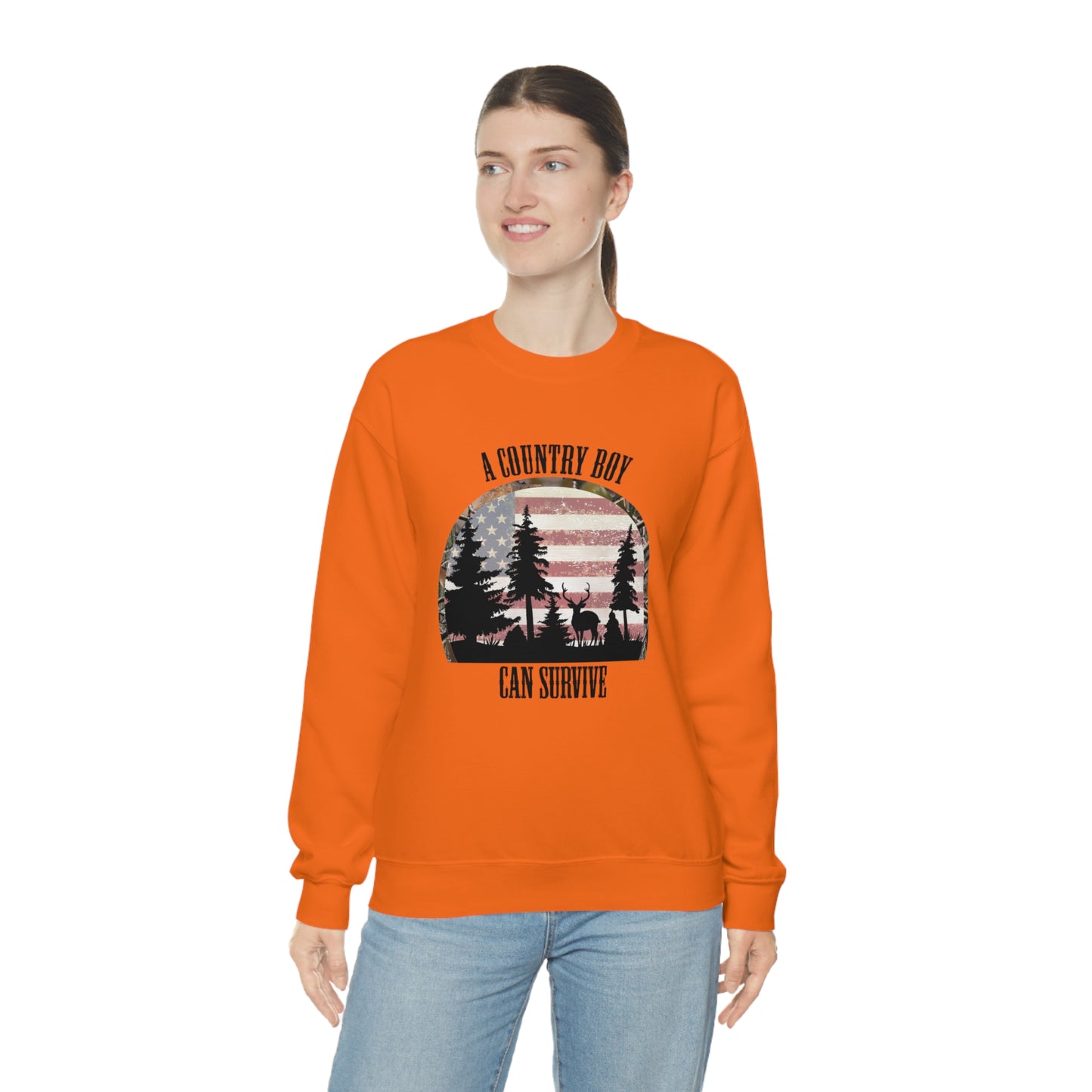 "A Country Boy Can Survive" - Unisex Heavy Blend™ Crewneck Sweatshirt