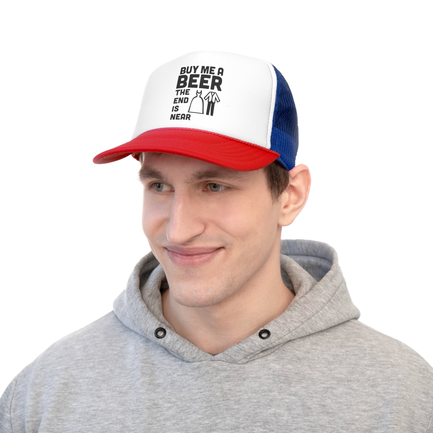 Buy Me A Beer the End is Near Tall Trucker Caps