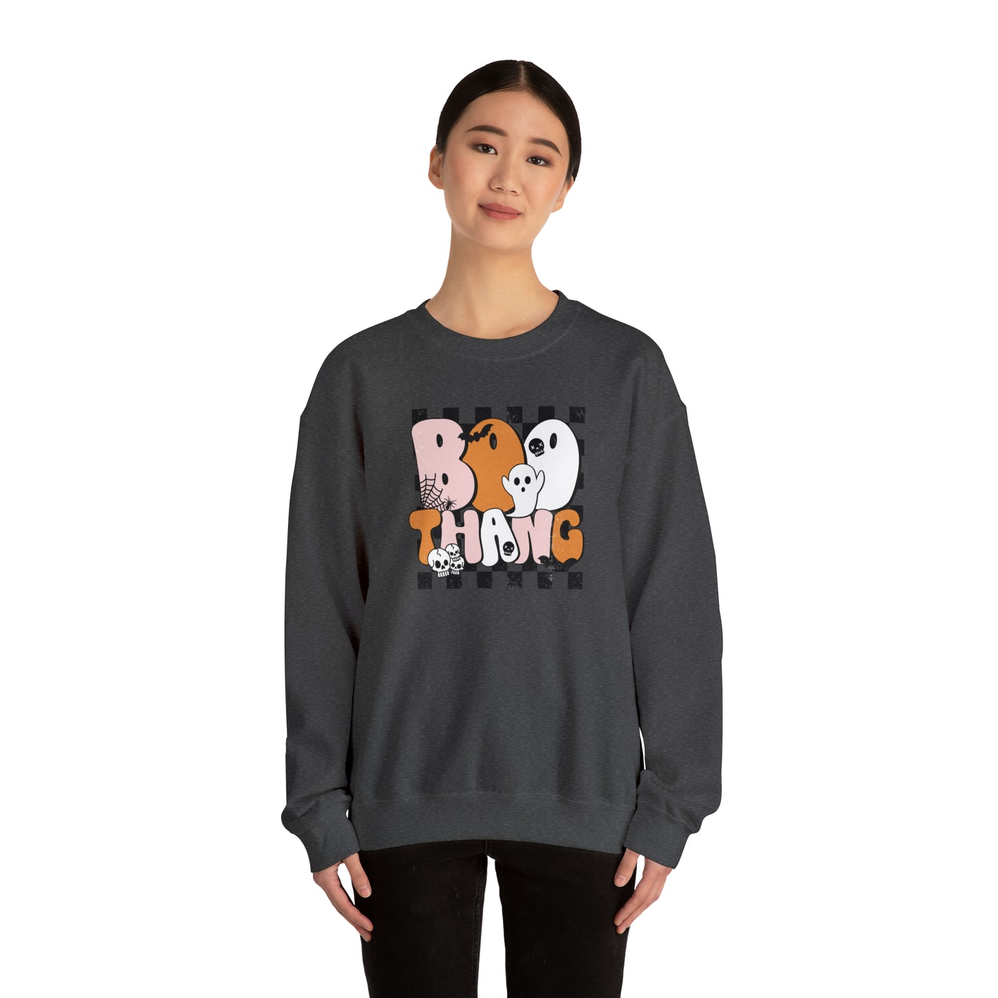 Boo Thang Fall Halloween Retro Warm Colored  Unisex Heavy Blend™ Crewneck Sweatshirt