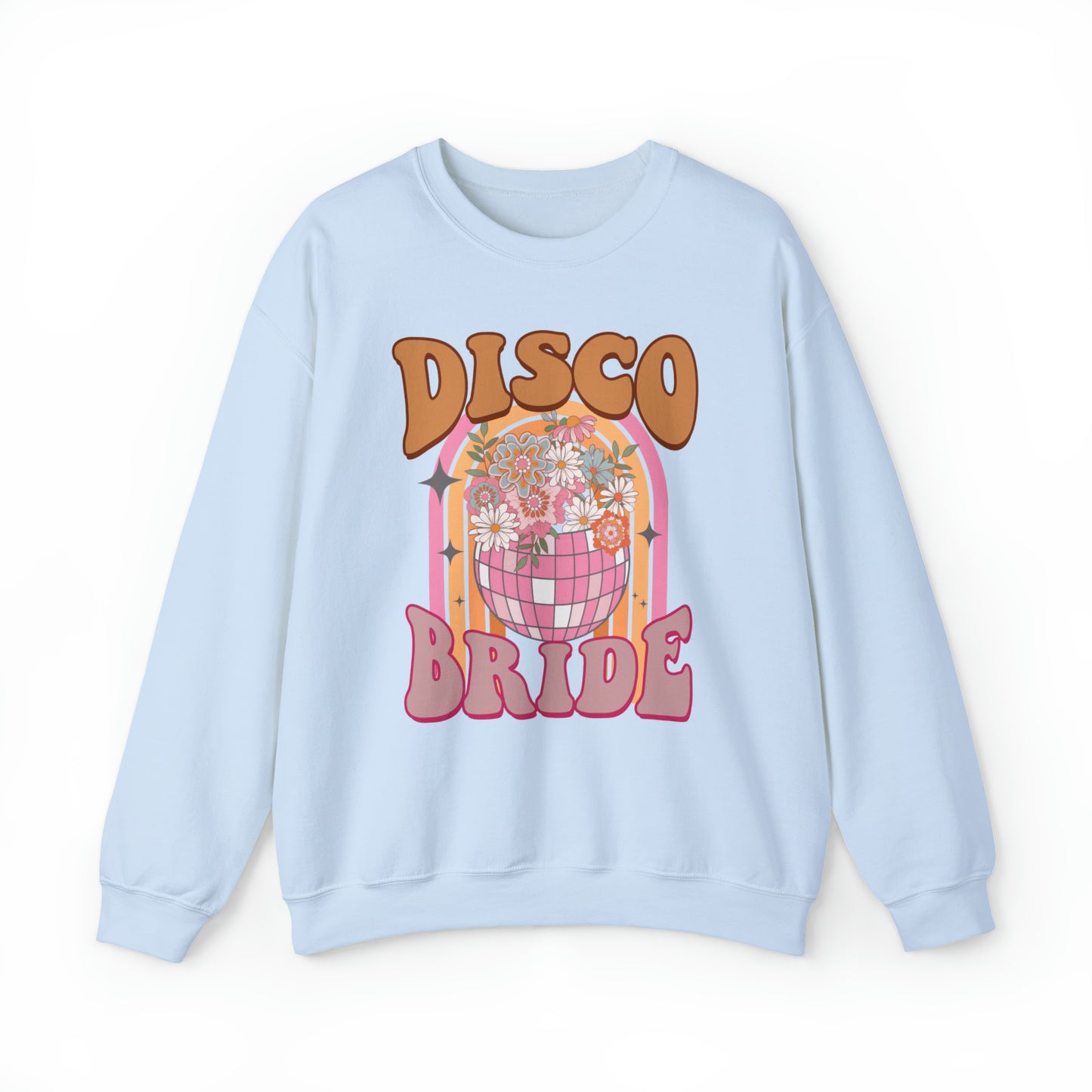 Retro Disco Bride Mirror Ball Bride Unisex Heavy Blend™ Crewneck Sweatshirt