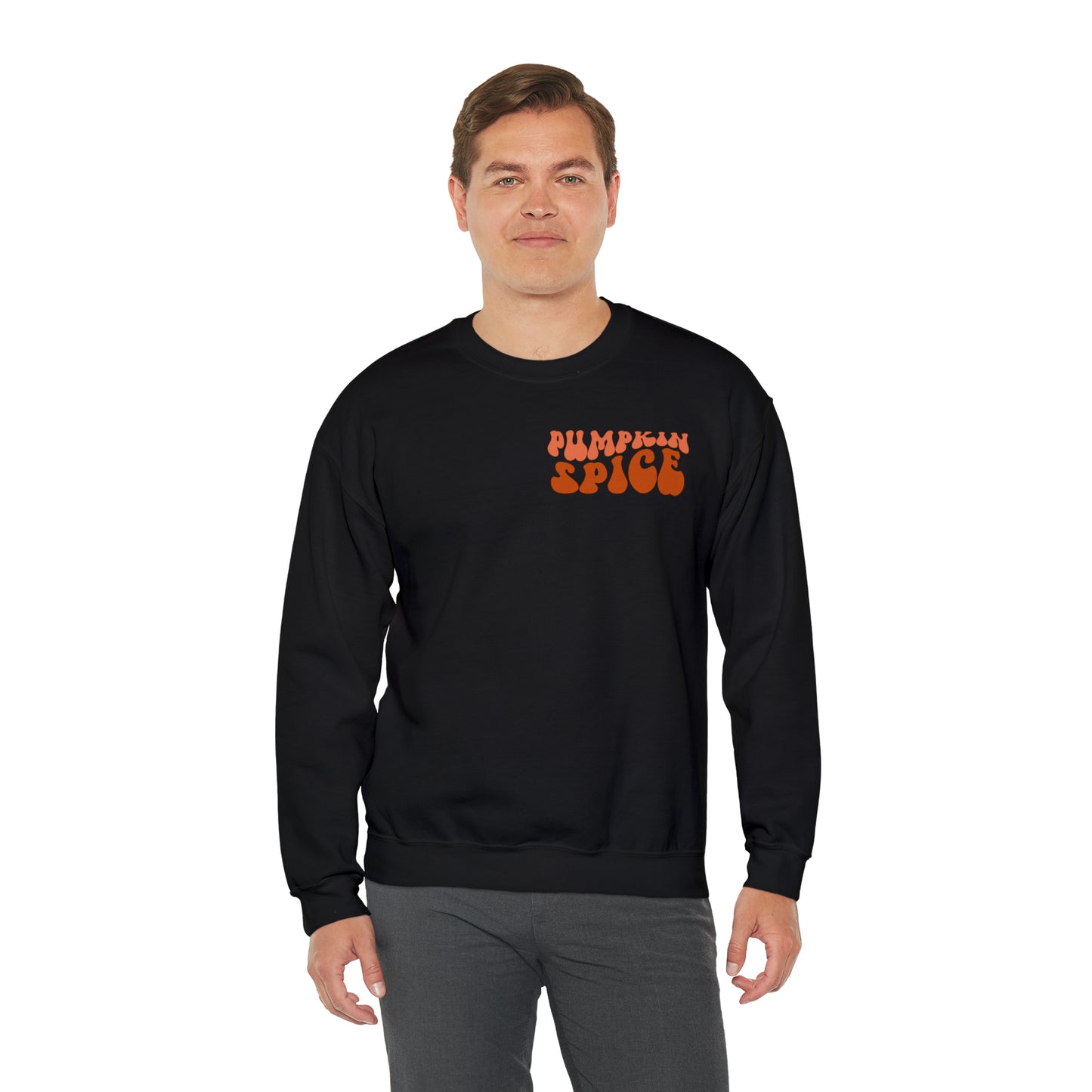 Pumpkin Spice and Chill (Front and Back) Design Heavy Blend™ Crewneck Sweatshirt