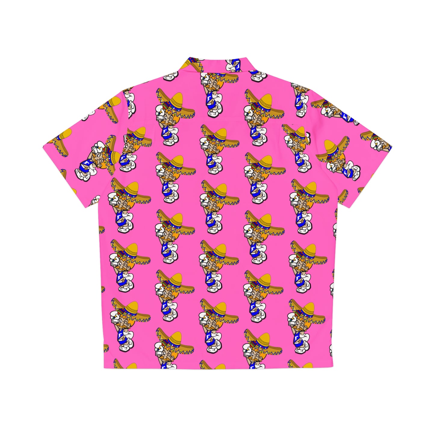 Freeburg Sombrero Midget Men's Hawaiian Shirt - Neon Pink