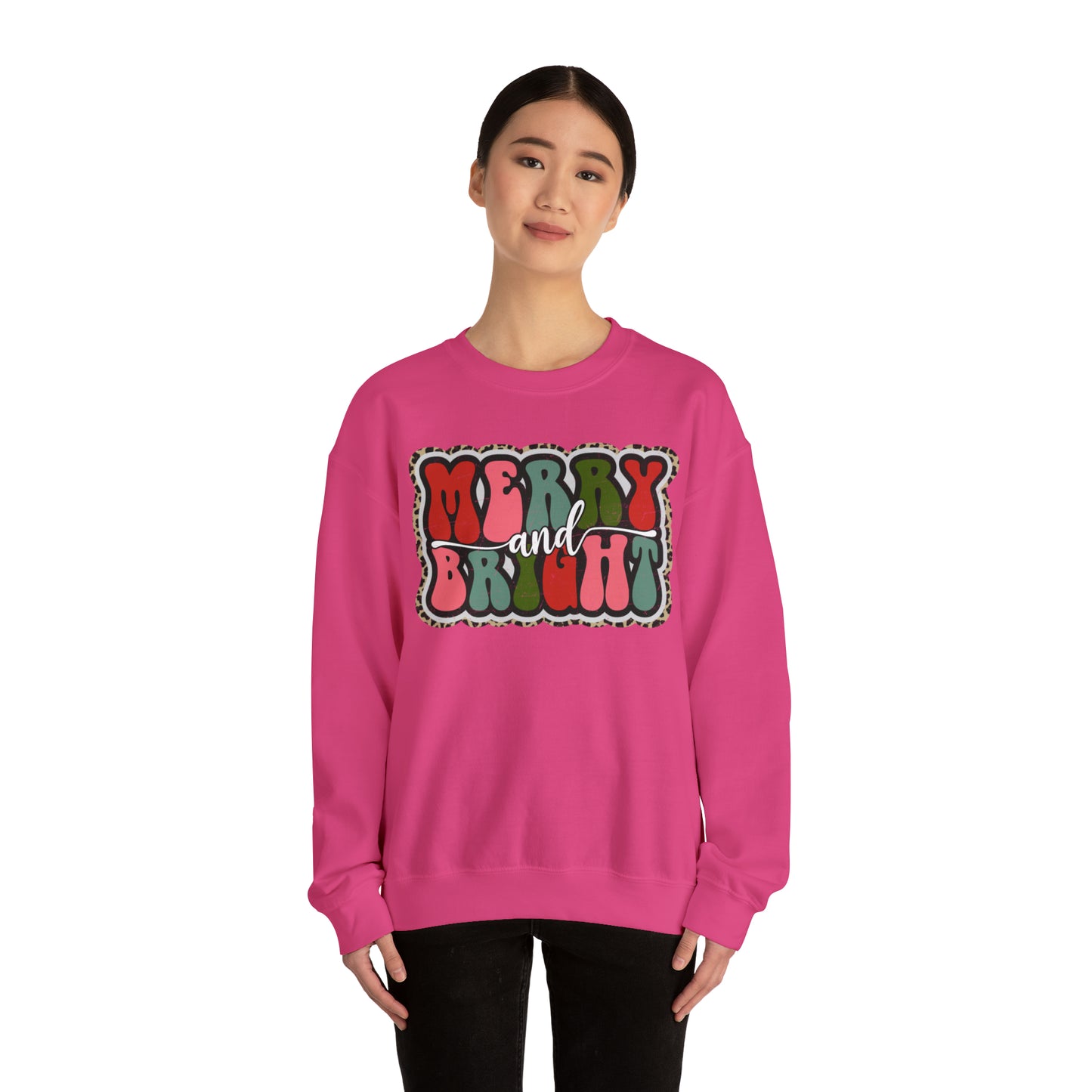 Merry and Bright Christmas Unisex Heavy Blend™ Crewneck Sweatshirt