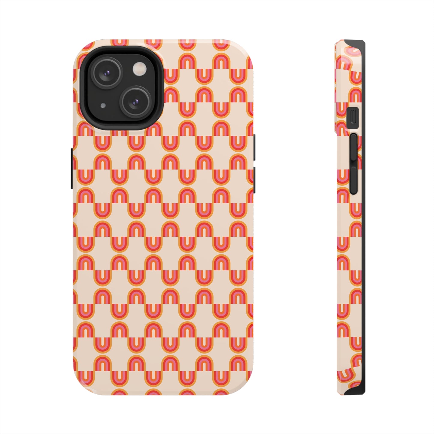 Retro Red Rainbow Pattern Tough Phone Cases