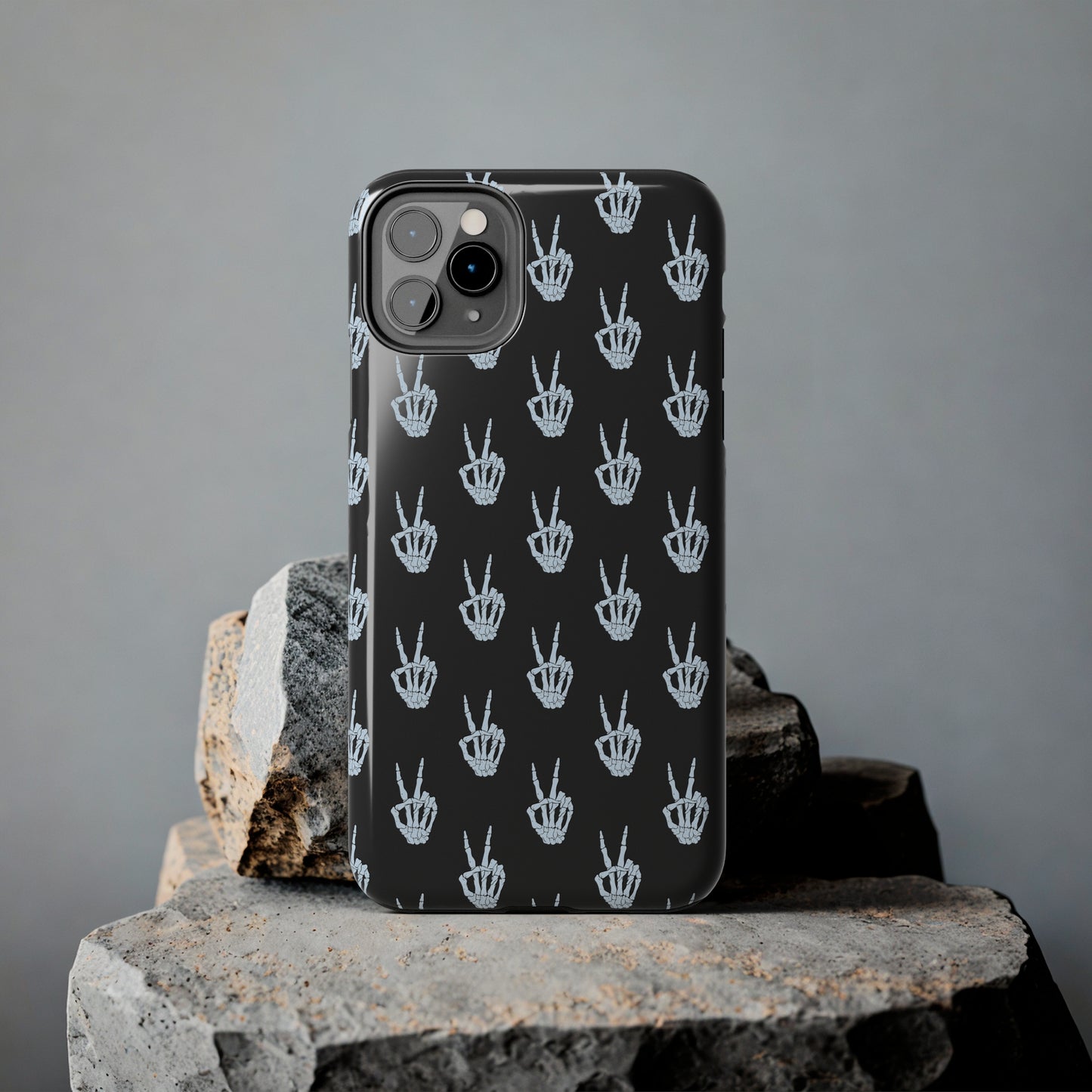 Skeleton Hand Peace Sign Tough Phone Cases