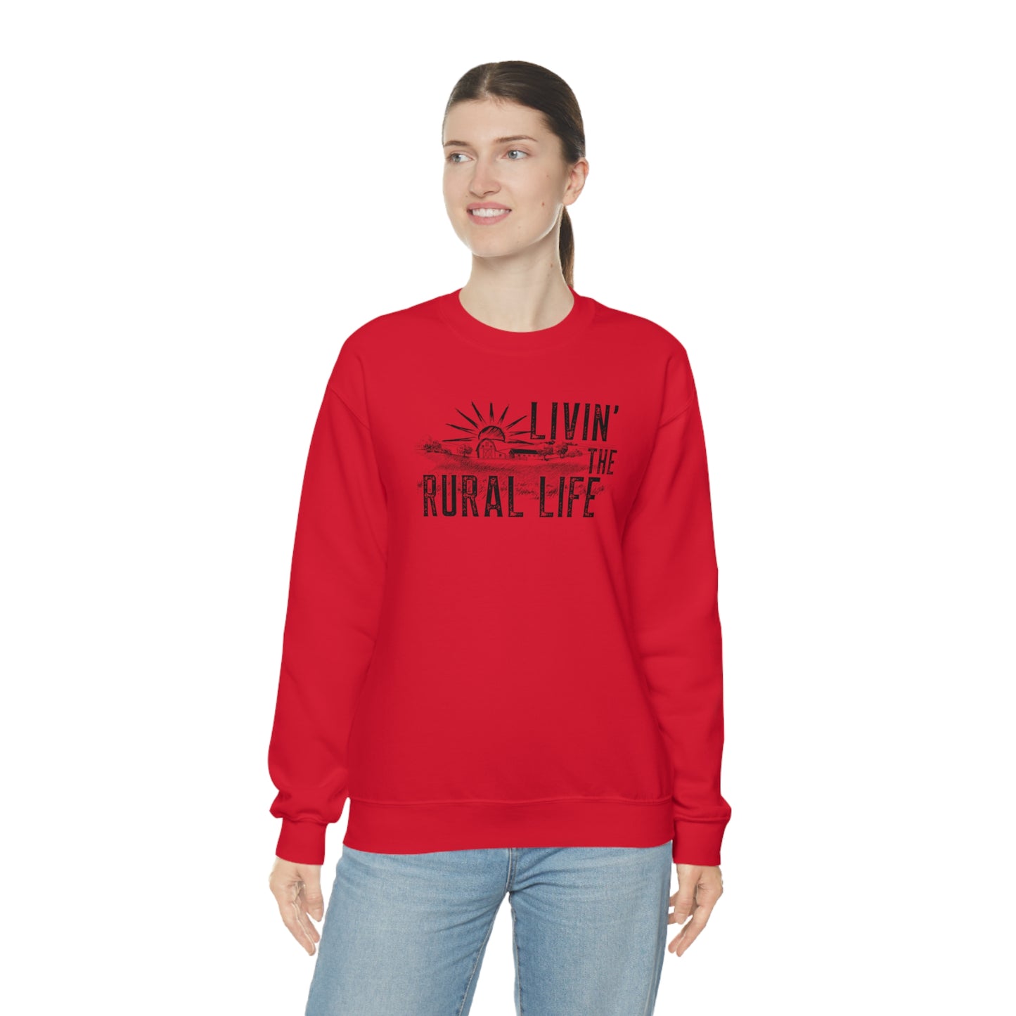 "Livin' the Rural Life" - Unisex Heavy Blend™ Crewneck Sweatshirt