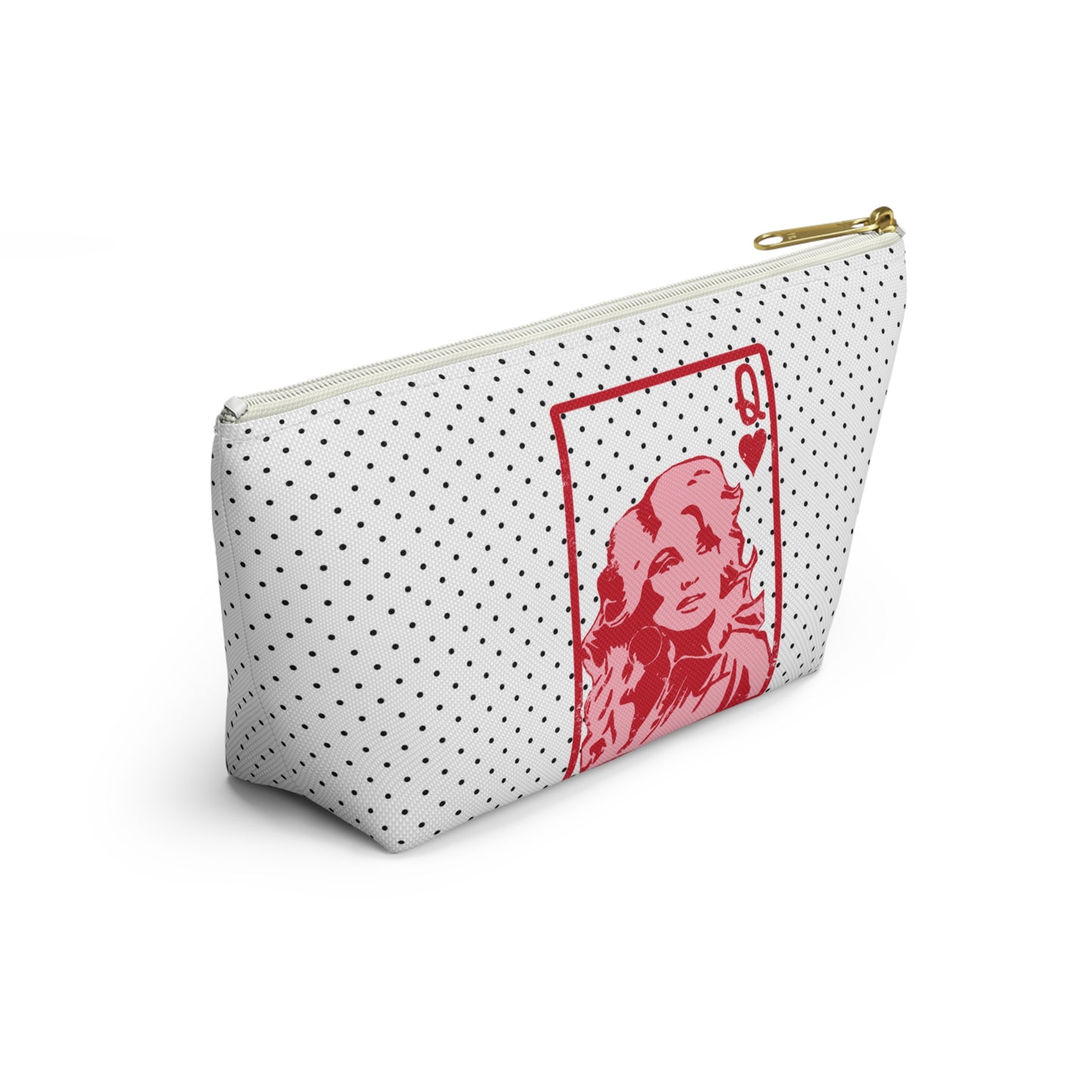 Dolly Queen of Hearts Polka Dot Design Valentine Accessory Pouch w T-bottom