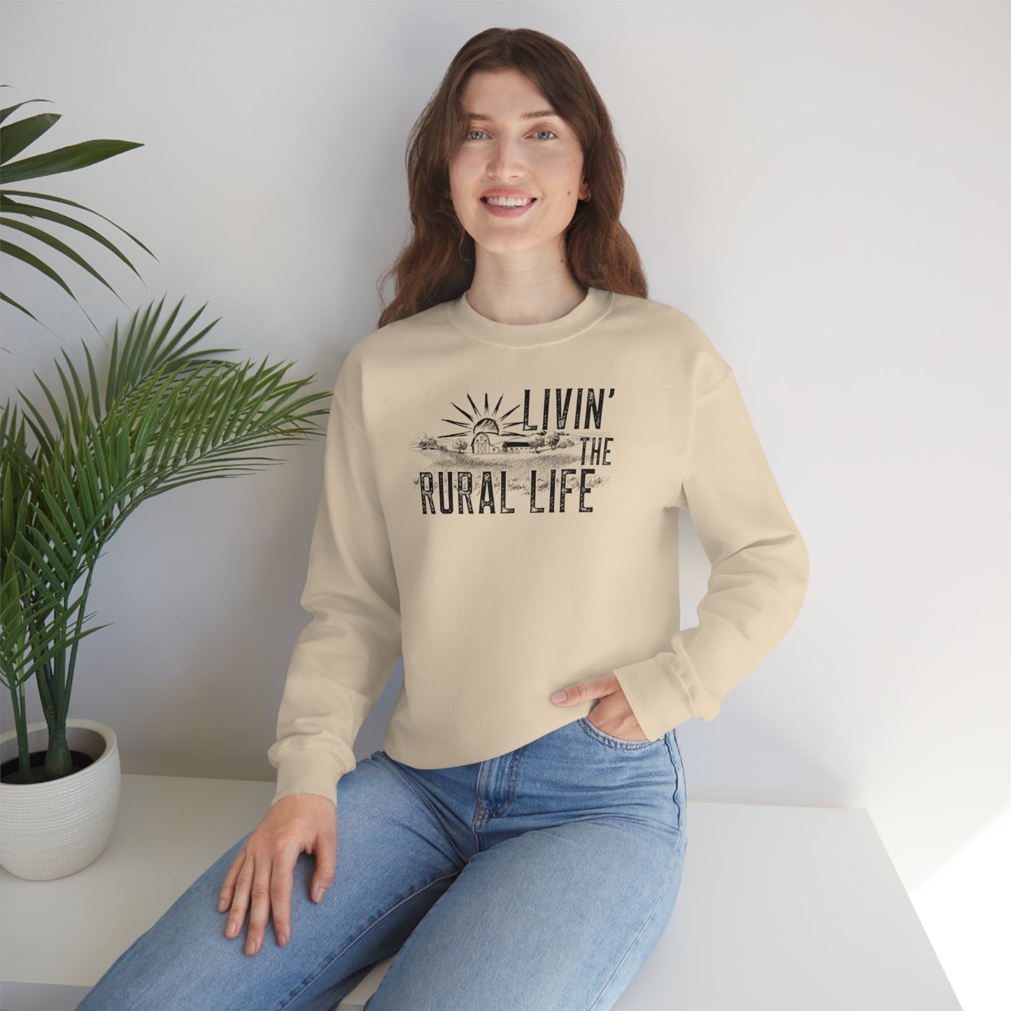 "Livin' the Rural Life" - Unisex Heavy Blend™ Crewneck Sweatshirt