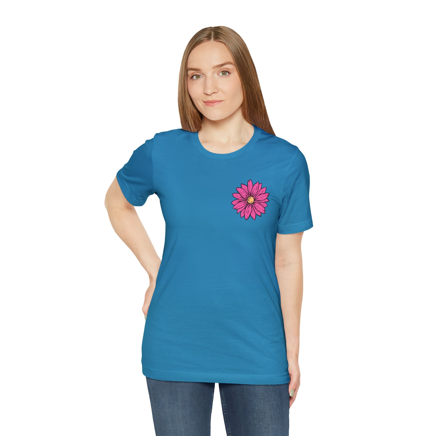 TWO SIDED Positive Energy T-Shirt (Flower on Front - Positive Energy on Back) Christian T-Shirt