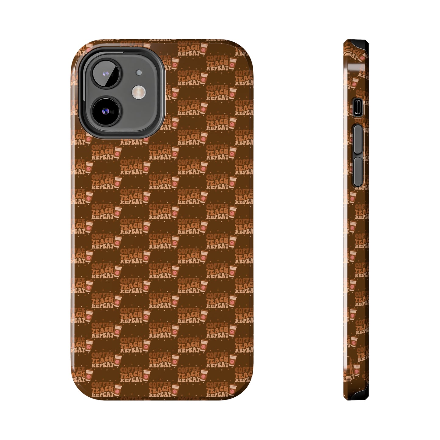 Coffee Teach Repeat Patterned Tough Phone Cases