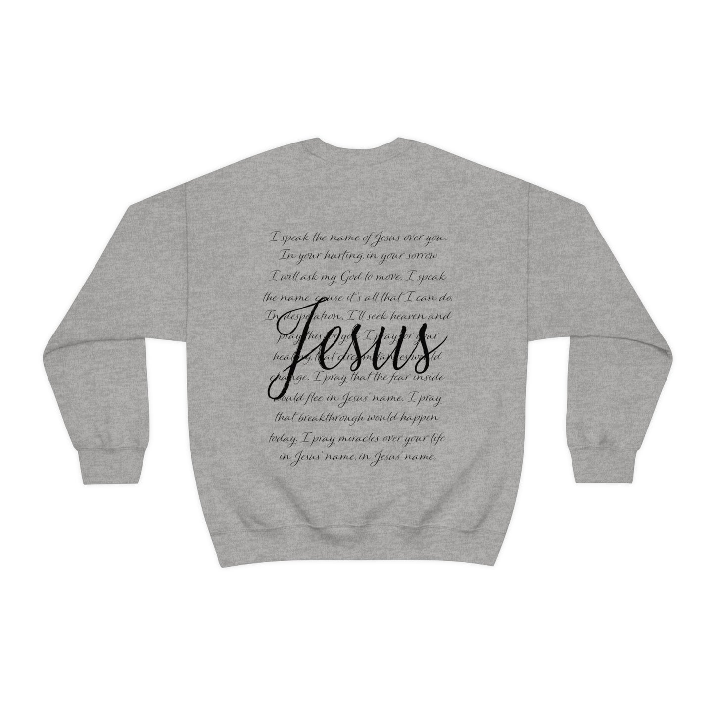 "Jesus Scripture" Front & Back Design - Unisex Heavy Blend™ Crewneck Sweatshirt