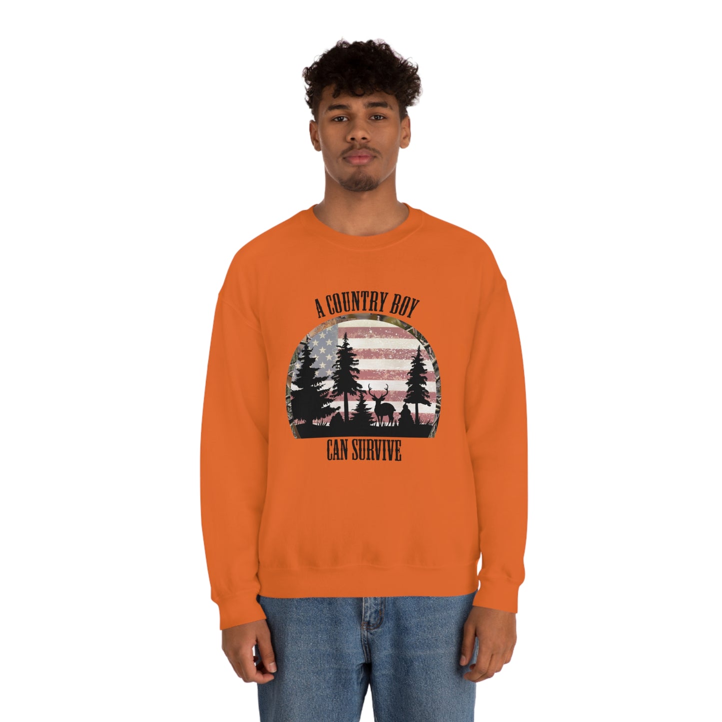 "A Country Boy Can Survive" - Unisex Heavy Blend™ Crewneck Sweatshirt