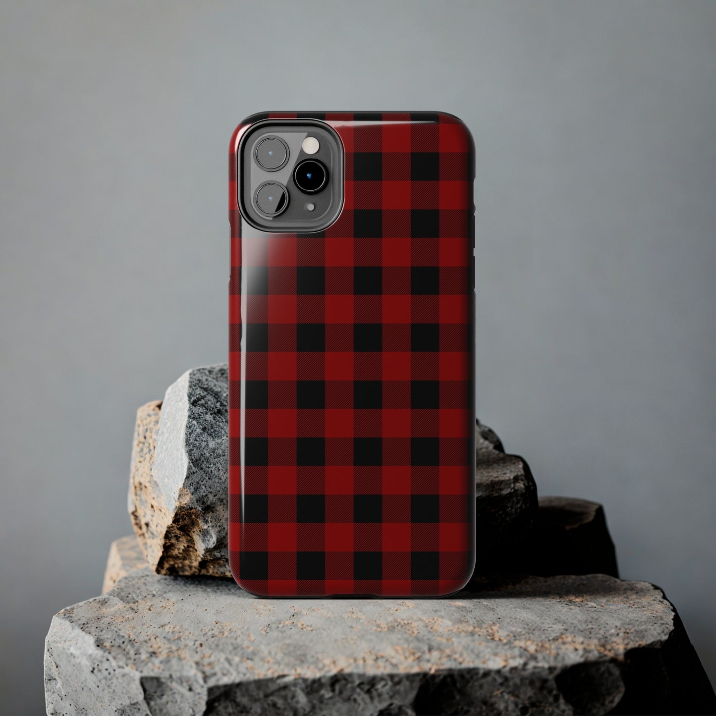 Red and Black Plaid Tough Phone Cases