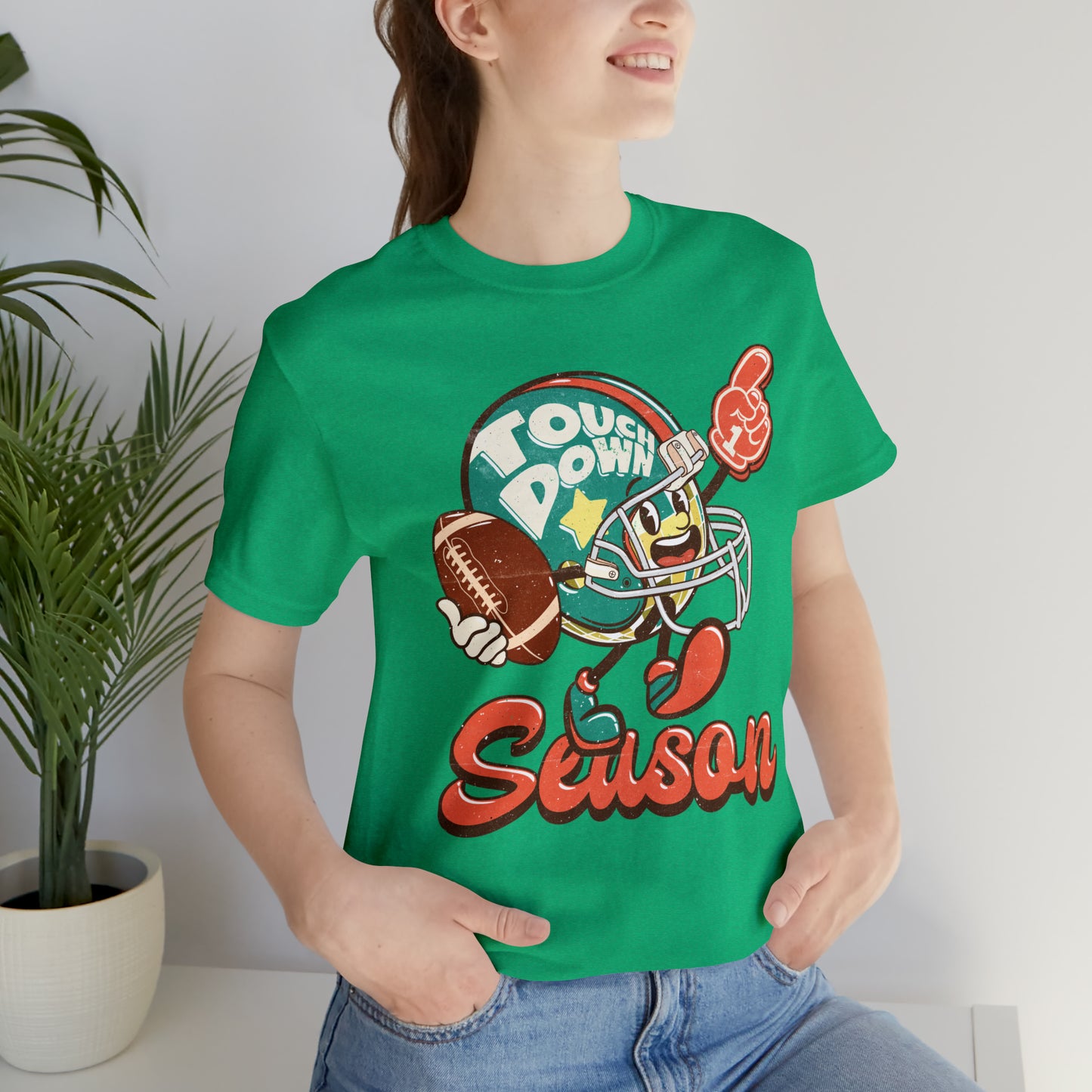 Football Season Football Helmet Character Holding Football T-Shirt