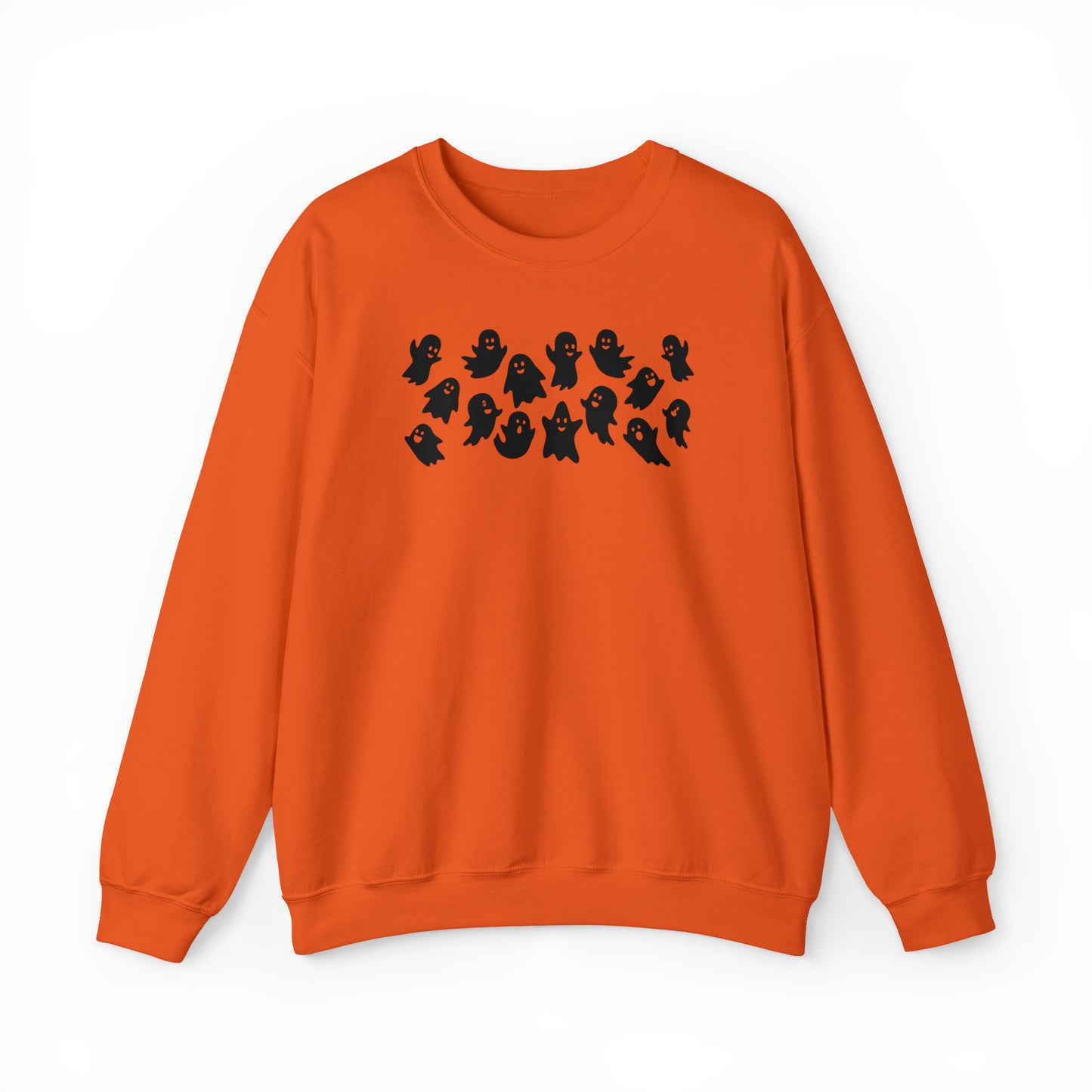 Ghost Family Fall Halloween Retro Warm Colored  Unisex Heavy Blend™ Crewneck Sweatshirt