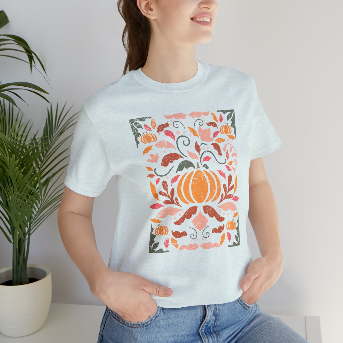 Distressed Boho Fall Floral Mural T-Shirt