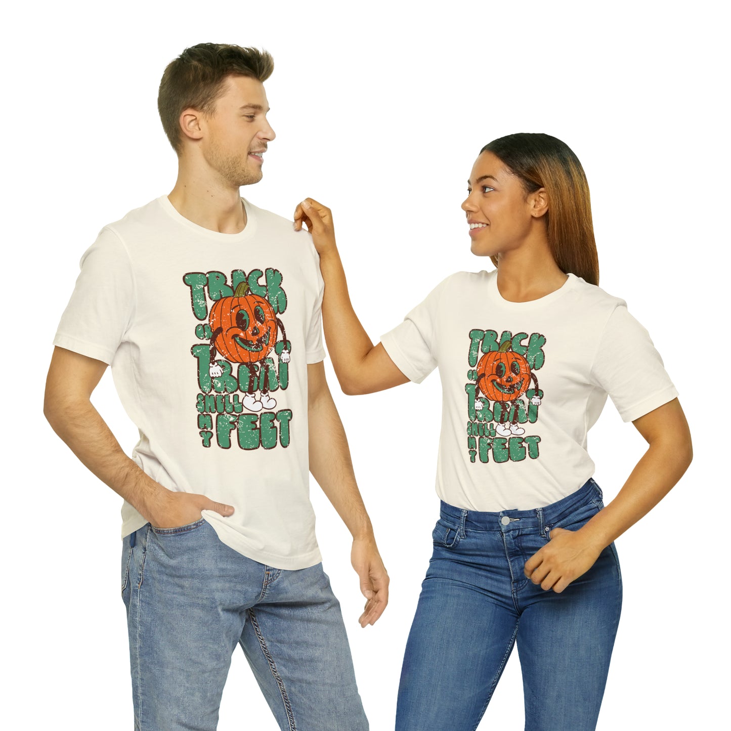 Distressed Trick or Treat Smell My Feet T-Shirt