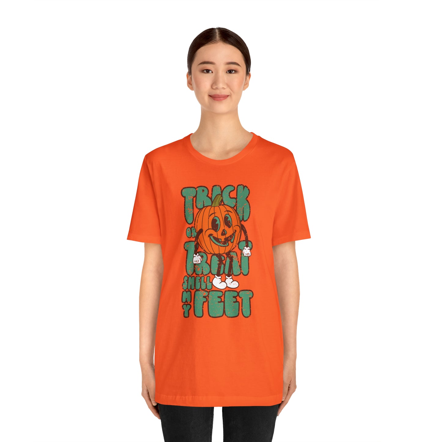 Distressed Trick or Treat Smell My Feet T-Shirt