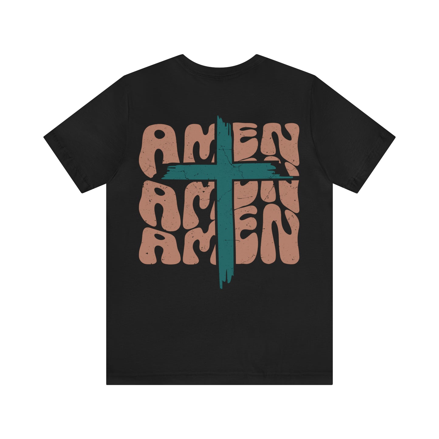 Amen Amen Amen with Cross Front and Back Design T-Shirt