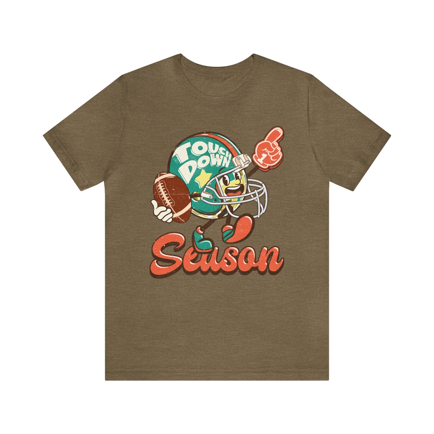 Football Season Football Helmet Character Holding Football T-Shirt