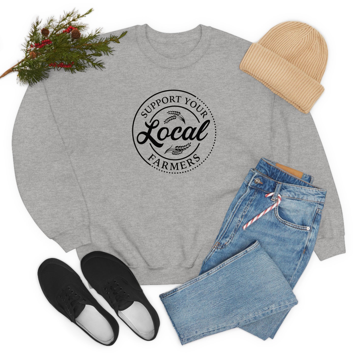 "Support Your Local Farmers" - Unisex Heavy Blend™ Crewneck Sweatshirt