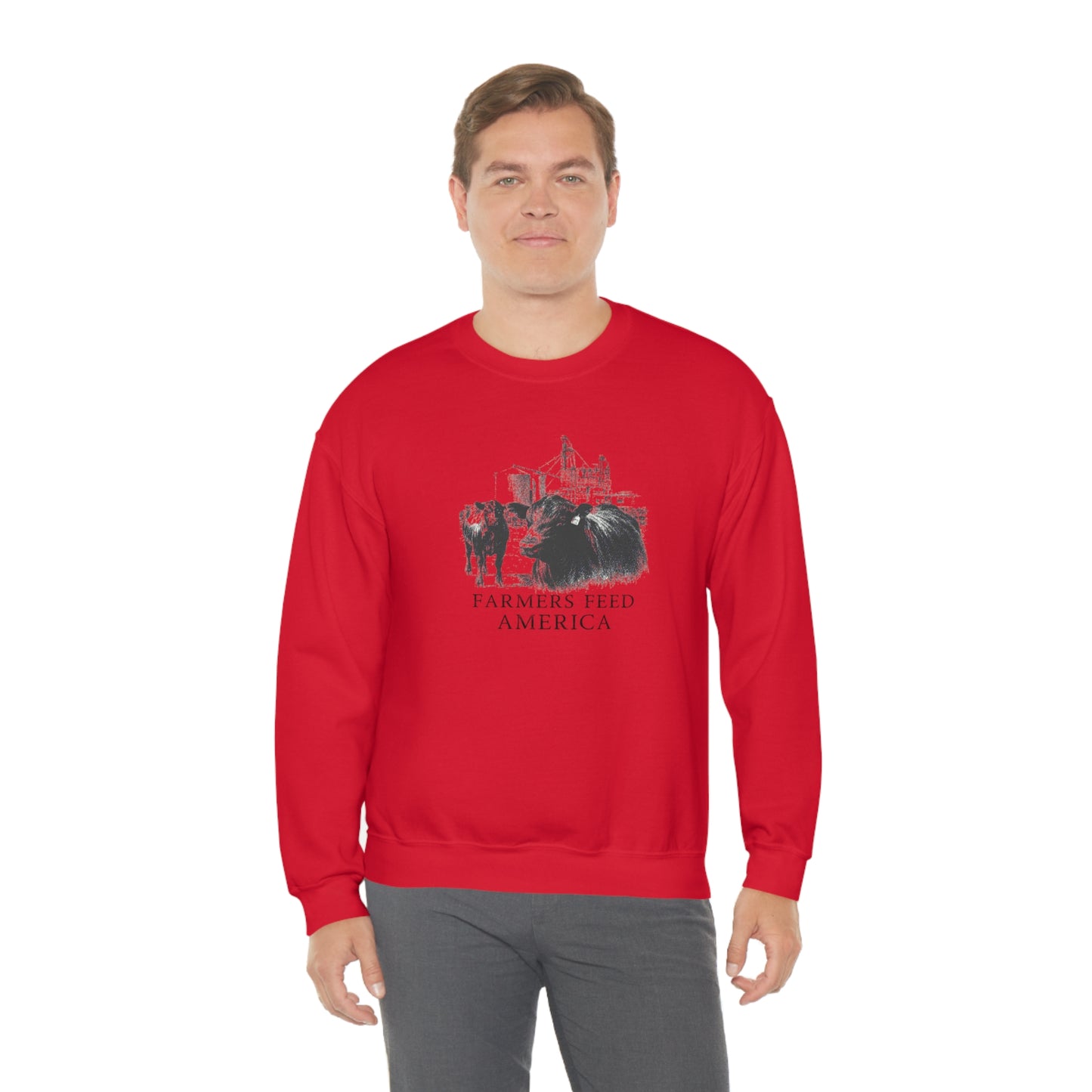 "Farmers Feed America" - Unisex Heavy Blend™ Crewneck Sweatshirt