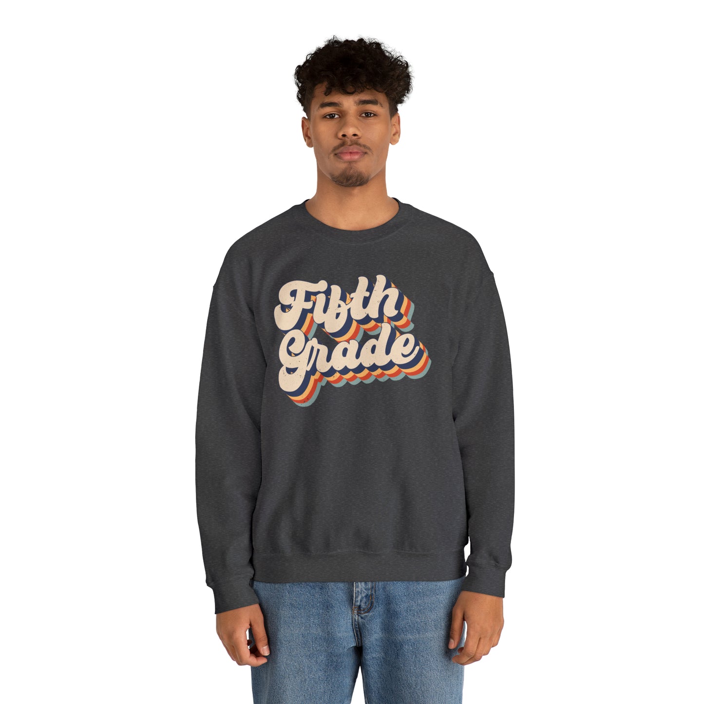 Retro Fifth Grade Unisex Heavy Blend™ Crewneck Sweatshirt