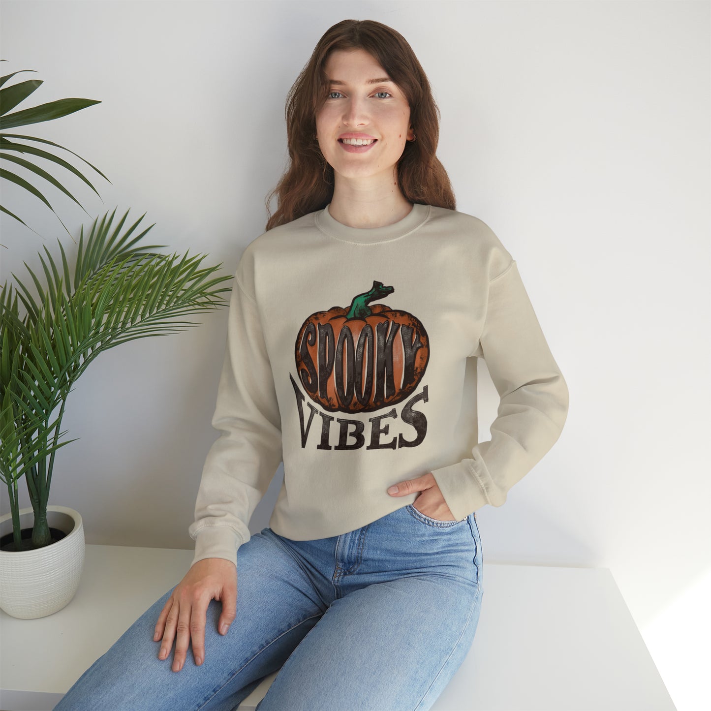 Spooky Vibes Fall Halloween Unisex Heavy Blend™ Crewneck Sweatshirt