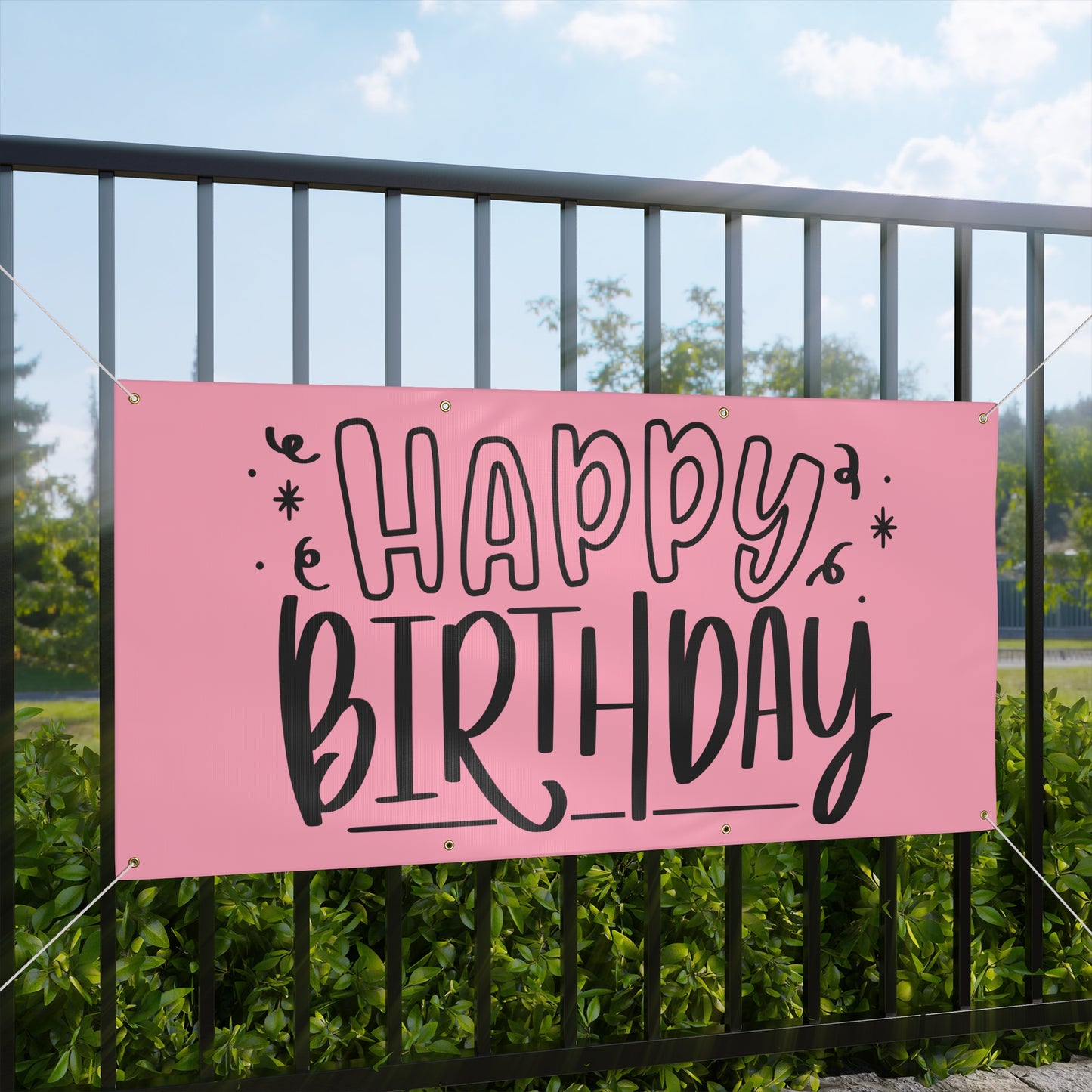 Happy Birthday Matte Banner - Pink