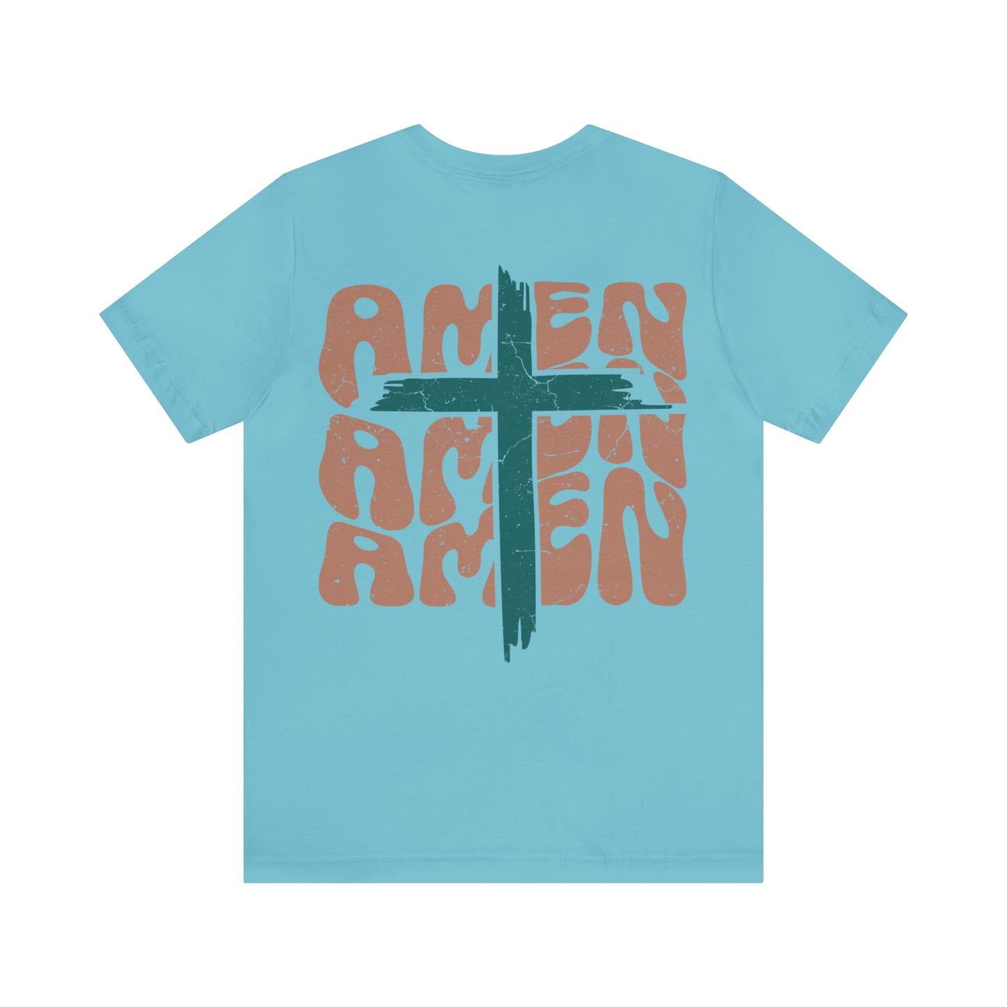 Amen Amen Amen with Cross Front and Back Design T-Shirt