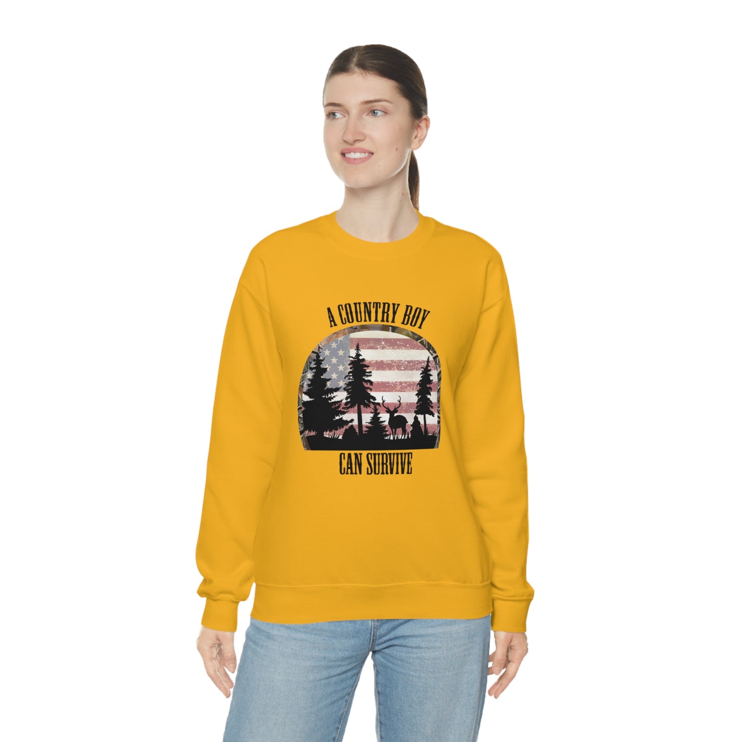 "A Country Boy Can Survive" - Unisex Heavy Blend™ Crewneck Sweatshirt