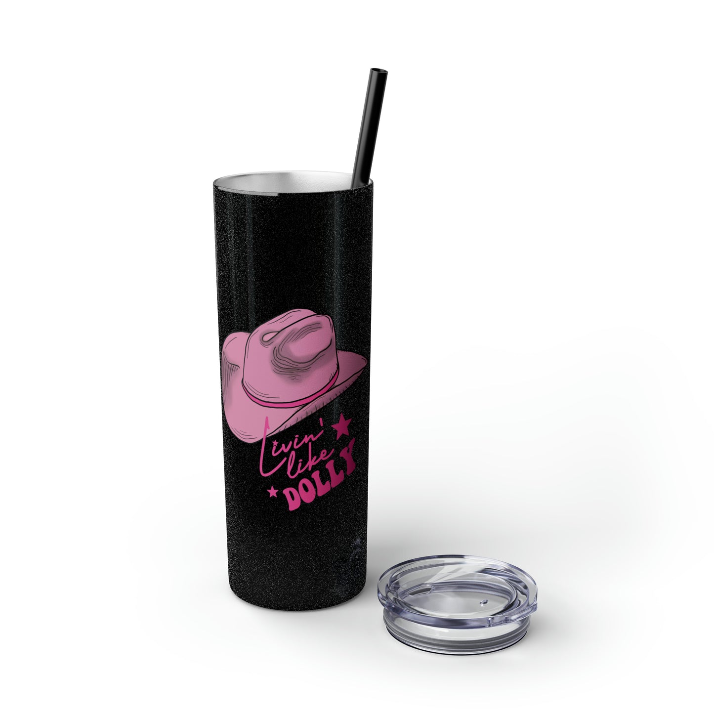 Living Like Dolly  Skinny Tumbler with Straw, 20oz