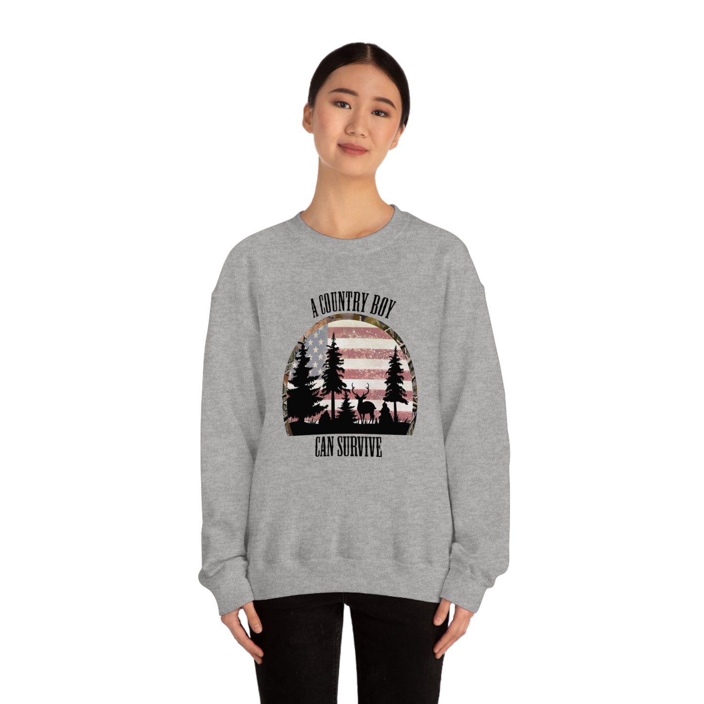 "A Country Boy Can Survive" - Unisex Heavy Blend™ Crewneck Sweatshirt