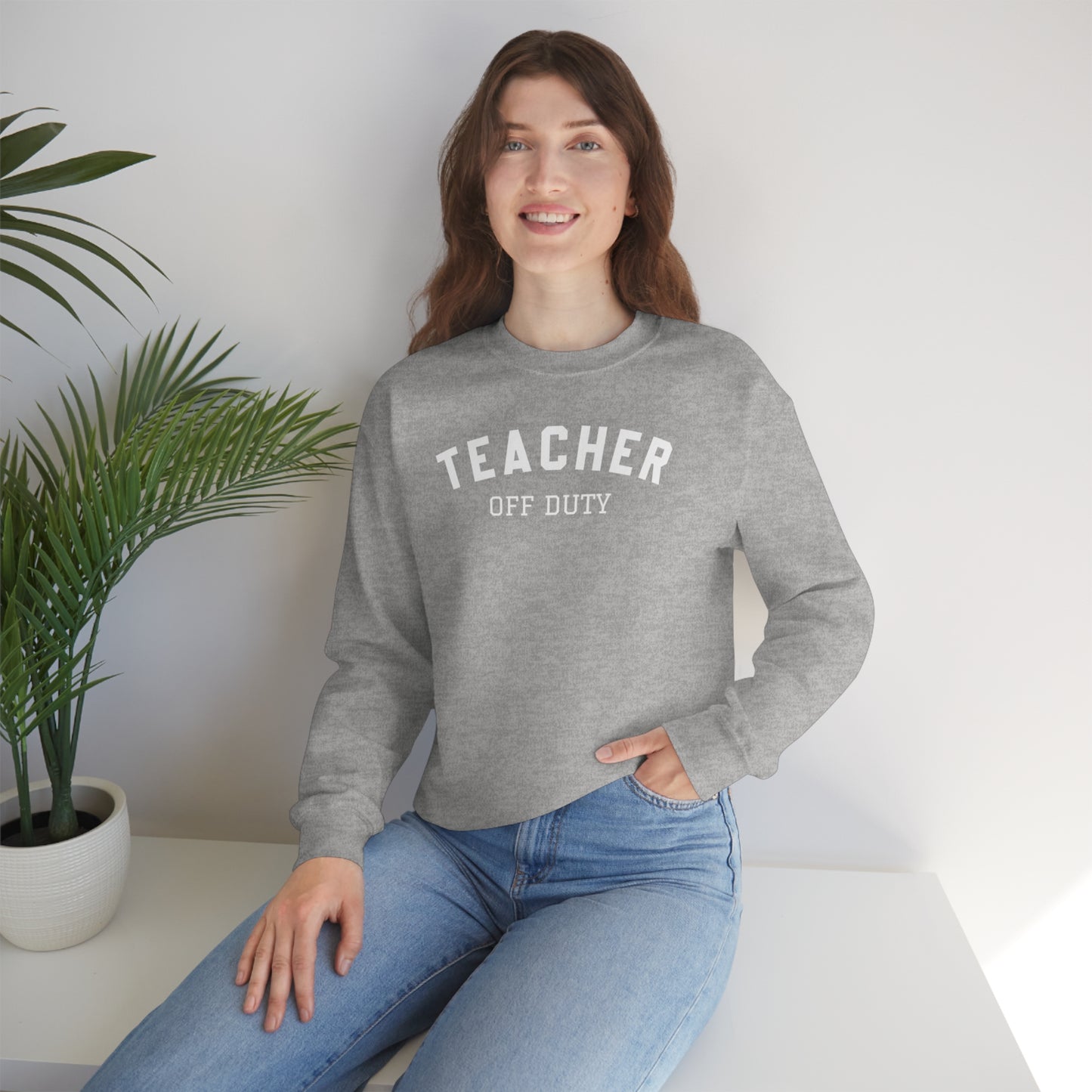 "Teacher Off-Duty" - Unisex Heavy Blend™ Crewneck Sweatshirt