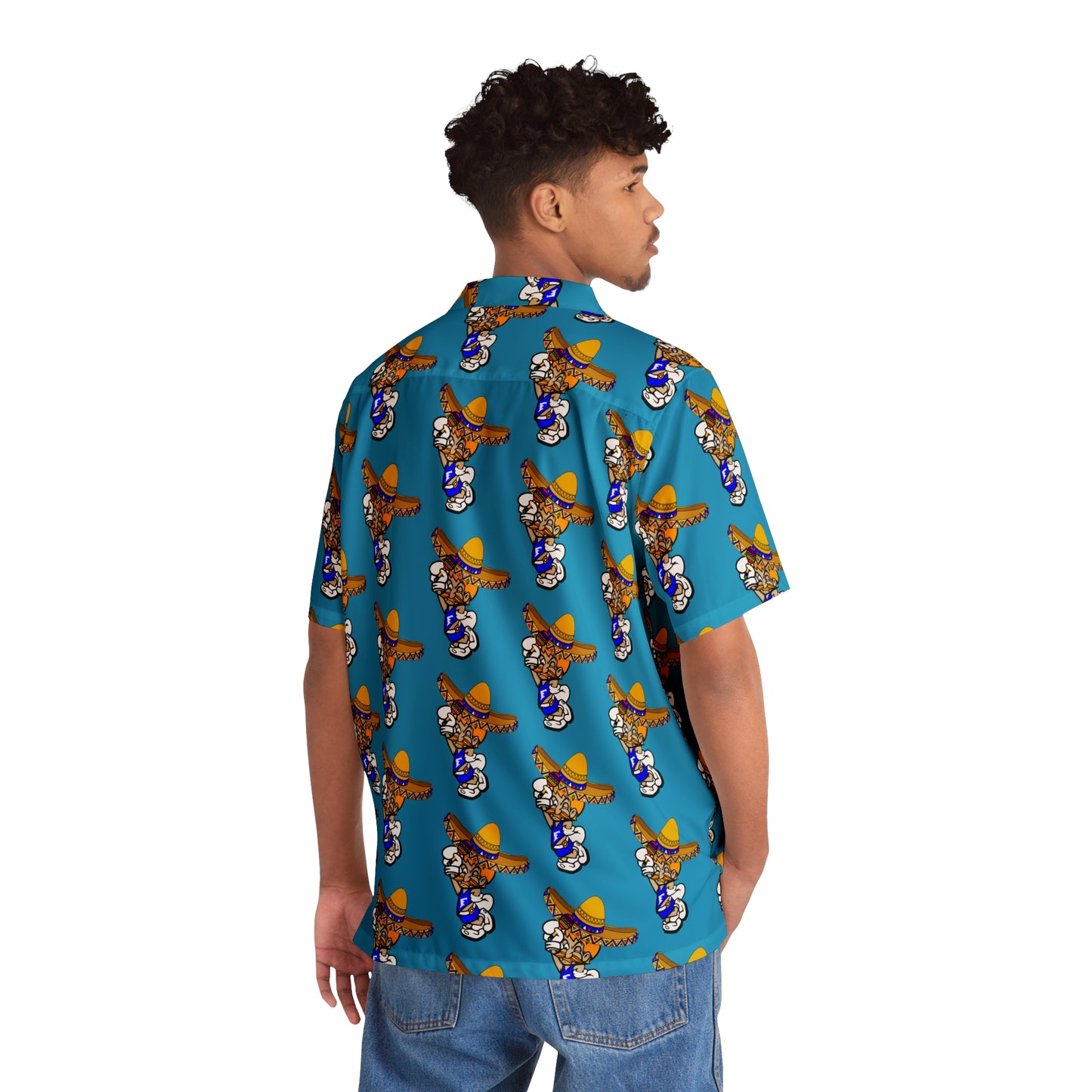 Freeburg Sombrero Midget Men's Hawaiian Shirt - Turquoise