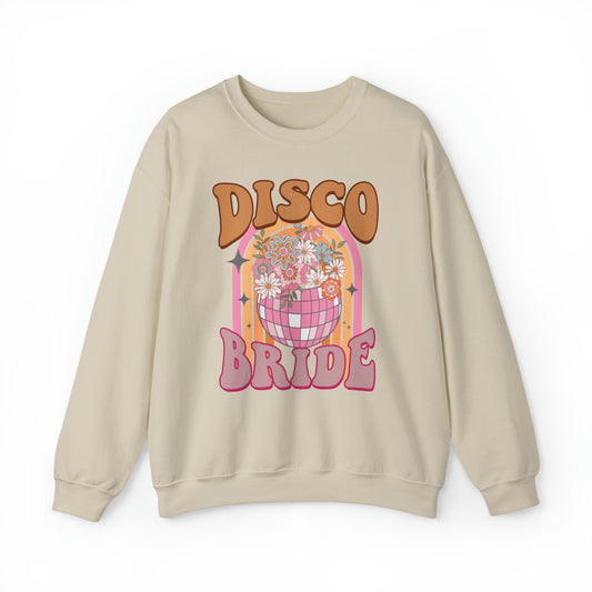 Retro Disco Bride Mirror Ball Bride Unisex Heavy Blend™ Crewneck Sweatshirt