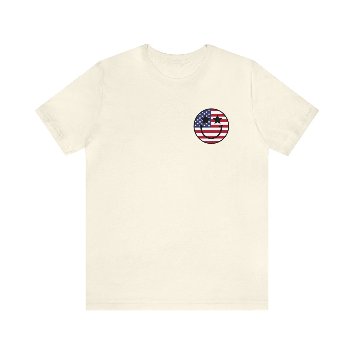 "Jesus Christ Stars and Stripes" (Front and Back Design) Unisex Jersey Short Sleeve Tee