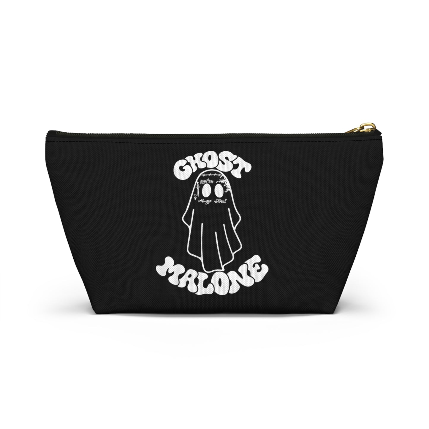 Halloween Ghost Malone Design Accessory Pouch w T-bottom - Black