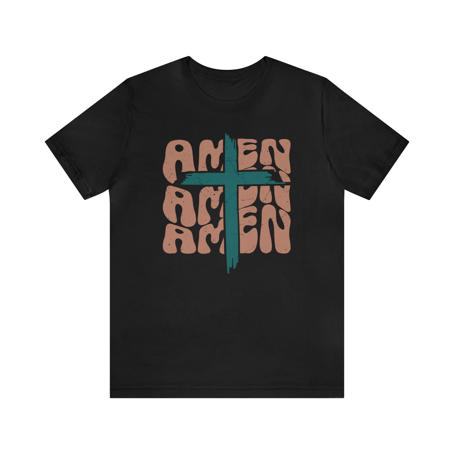 Amen Amen Amen with Cross Boho Color T-Shirt