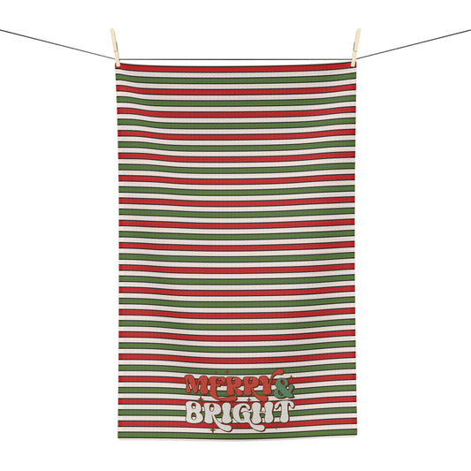 Merry and Bright Christmas/ Holiday Soft Tea Towel