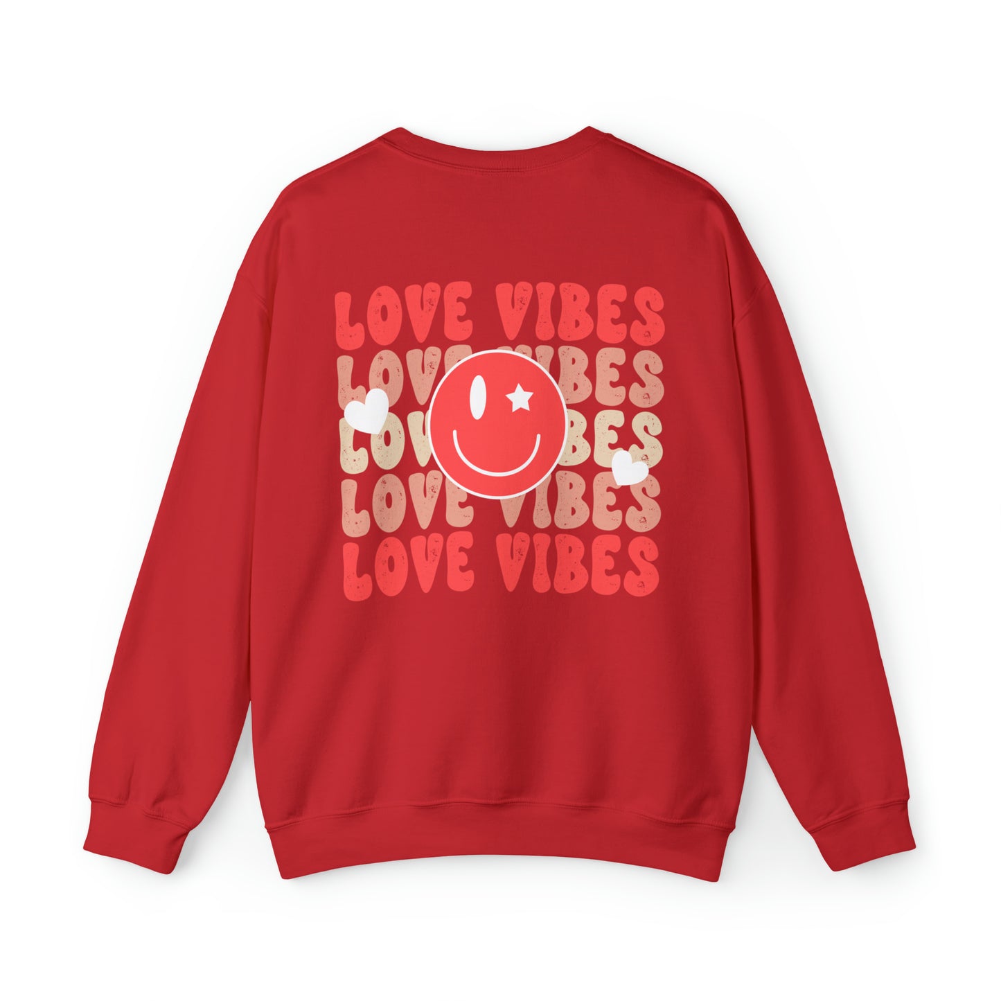 Front and Back Image "Love Vibes" Unisex Heavy Blend™ Crewneck Sweatshirt