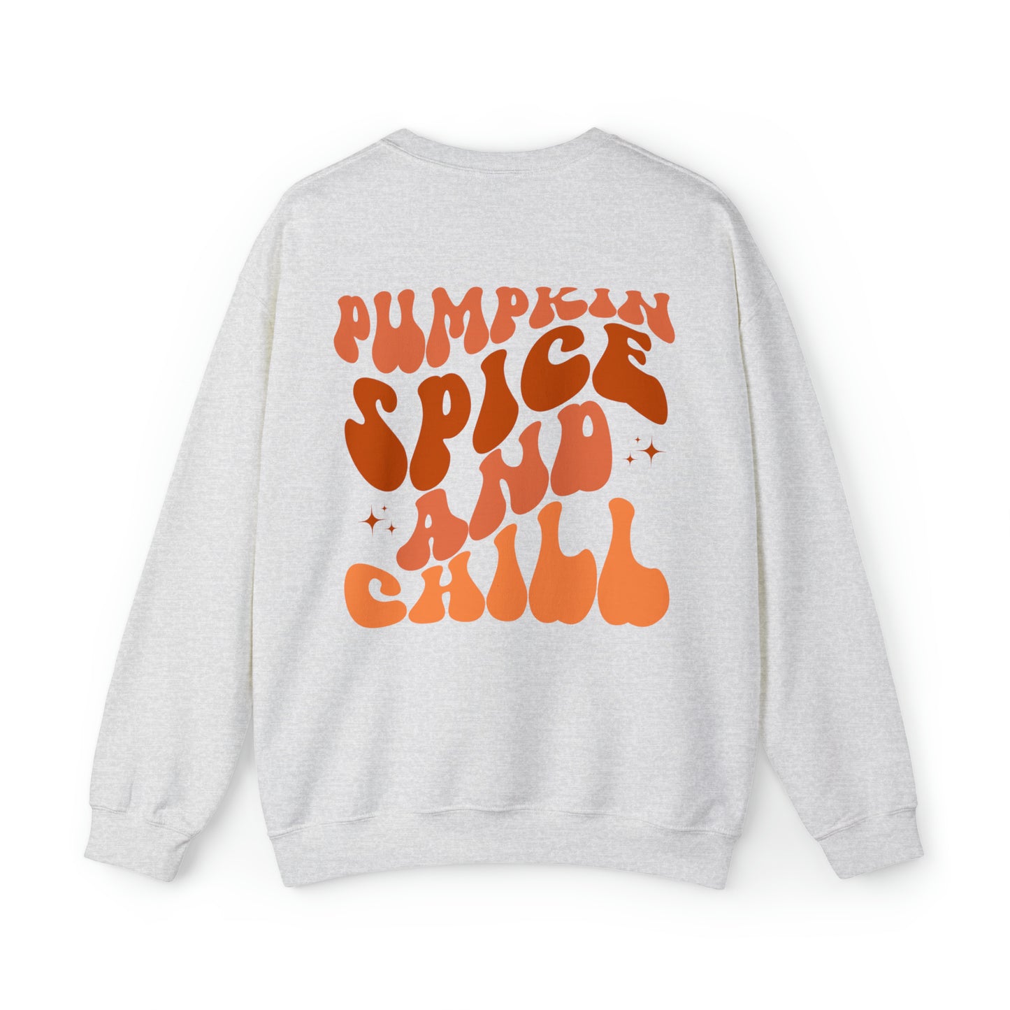 Pumpkin Spice and Chill (Front and Back) Design Heavy Blend™ Crewneck Sweatshirt