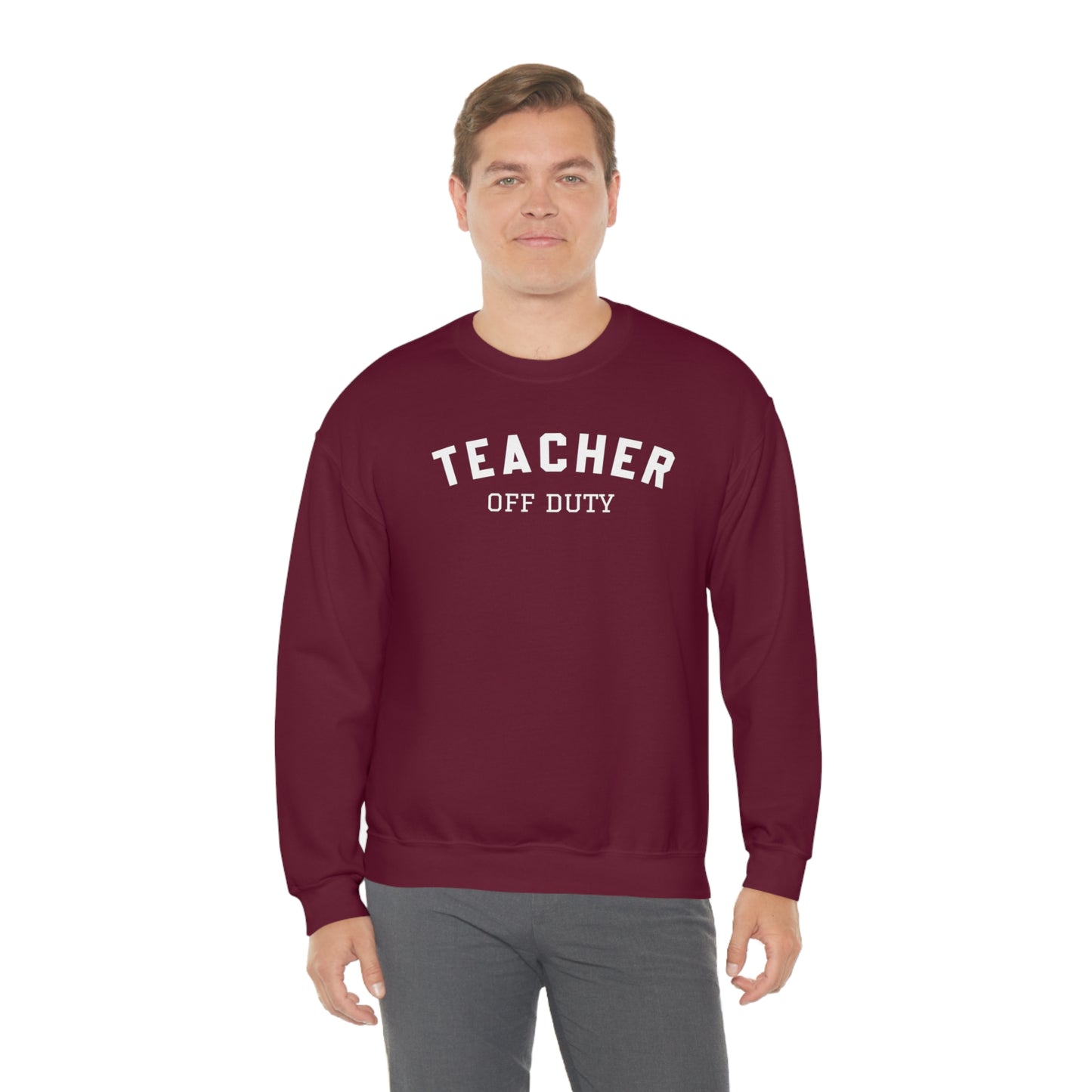 "Teacher Off-Duty" - Unisex Heavy Blend™ Crewneck Sweatshirt