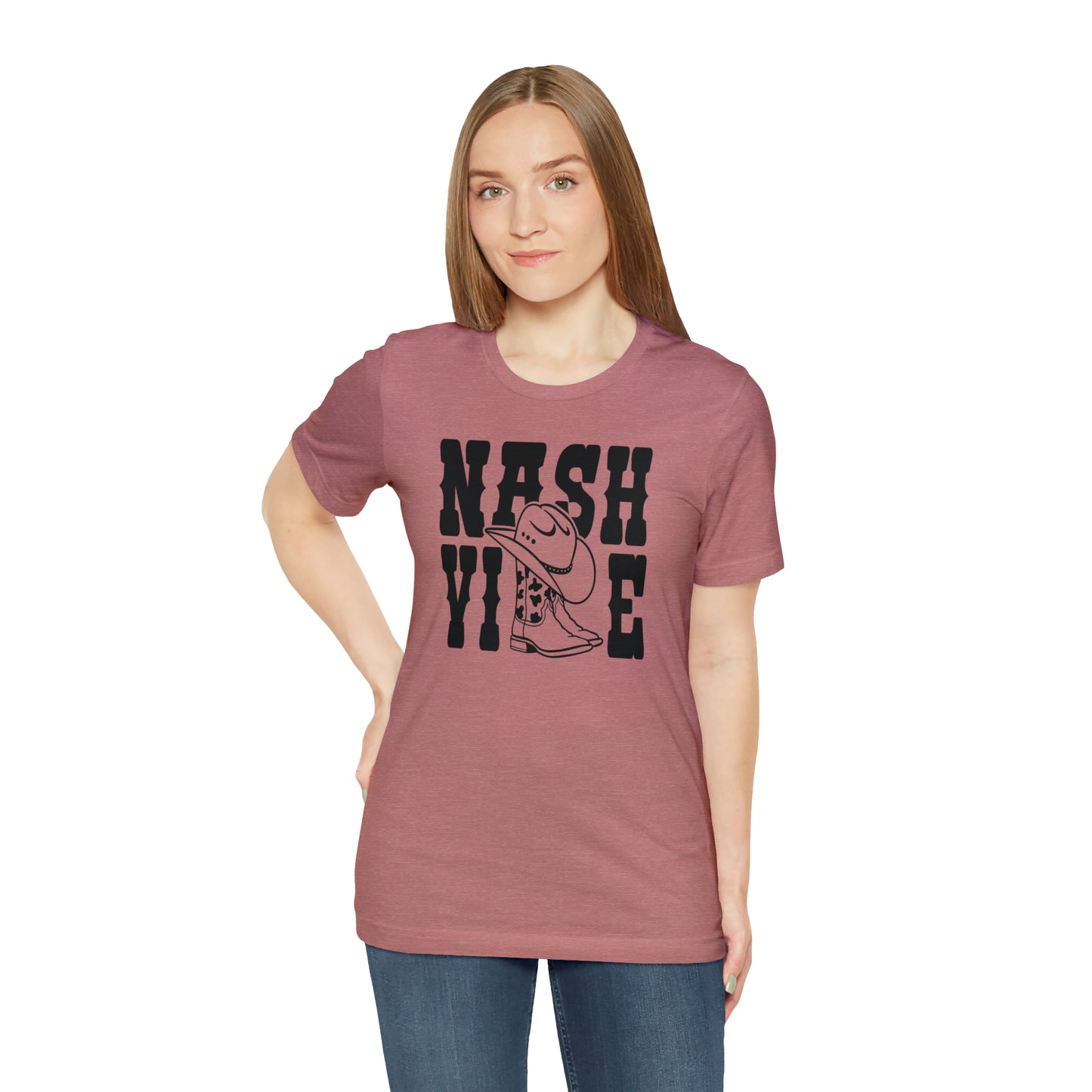 Nashville Country Shirts with Cowboy Boots as LL Unisex Jersey Short Sleeve Tee