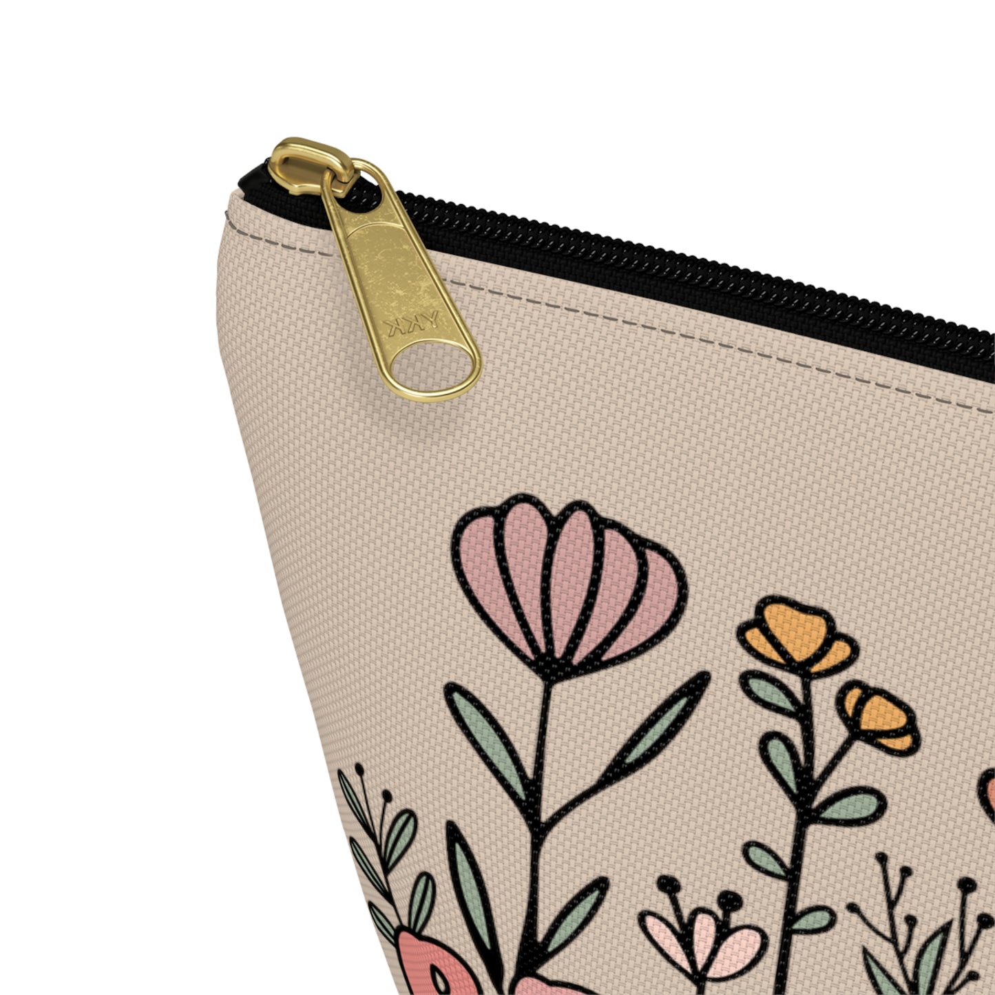 Retro Boho Bridesmaid Floral Print Design  Accessory Pouch w T-bottom