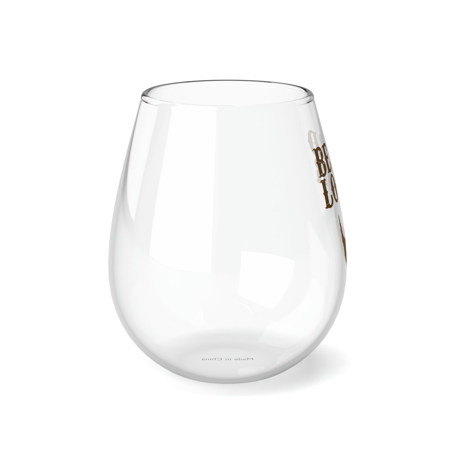 Beard Lover Stemless Wine/ Glass, 11.75oz