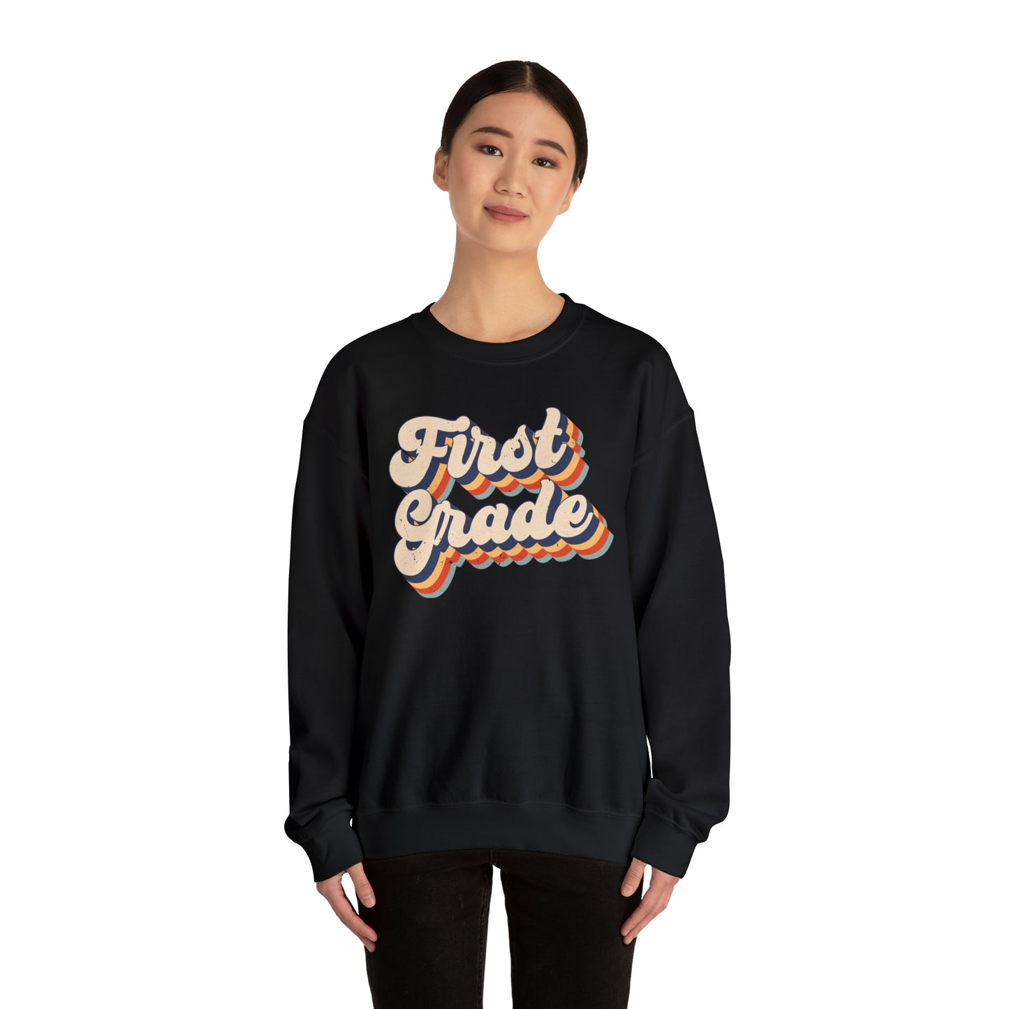 Retro 1st Grade Unisex Heavy Blend™ Crewneck Sweatshirt