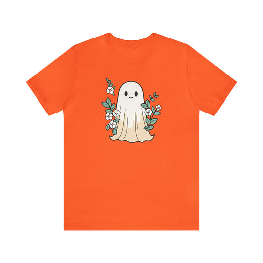 Halloween Boho Green Floral Ghost T-Shirt