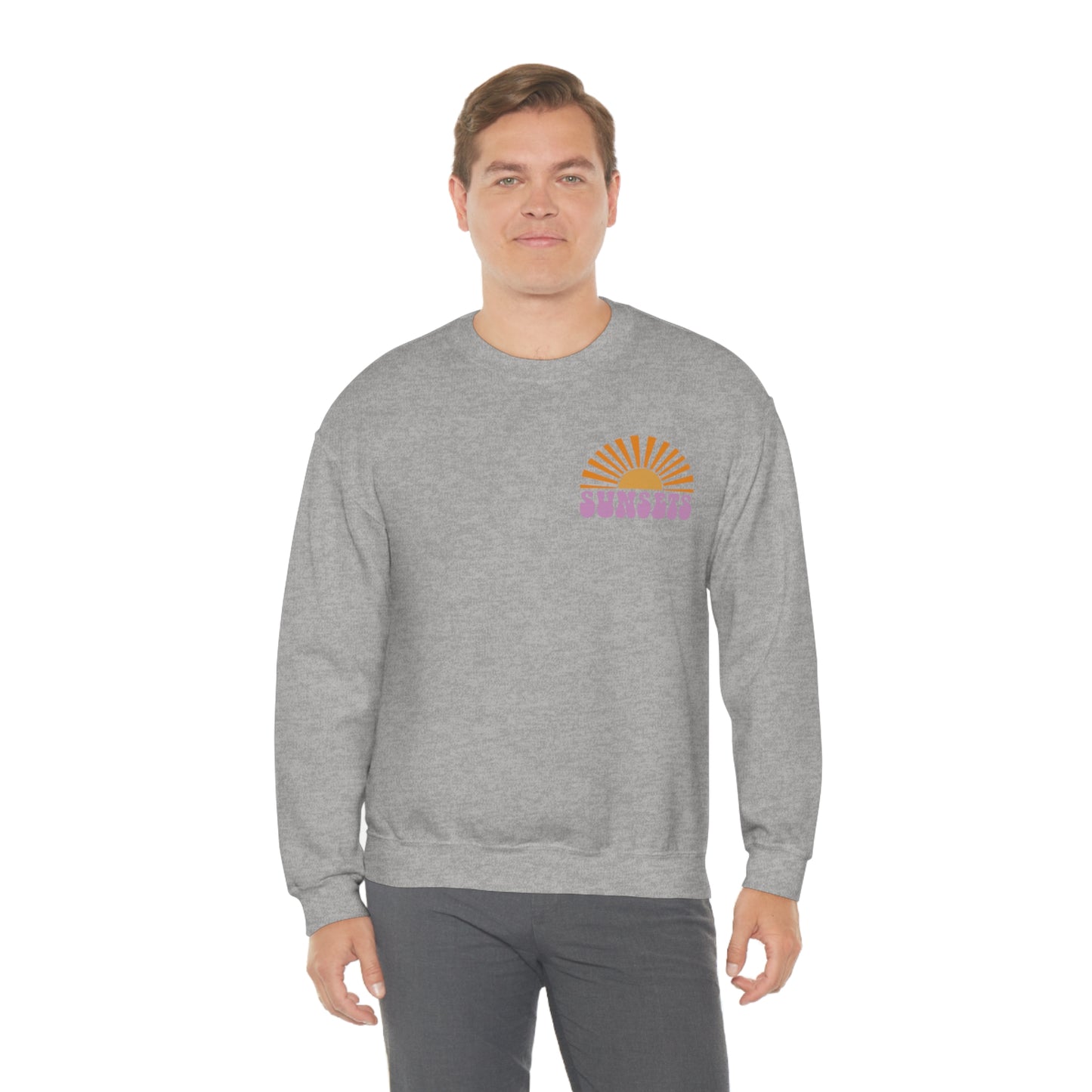 "Forever Chasing Sunsets" (Front & Back Design) - Unisex Heavy Blend™ Crewneck Sweatshirt