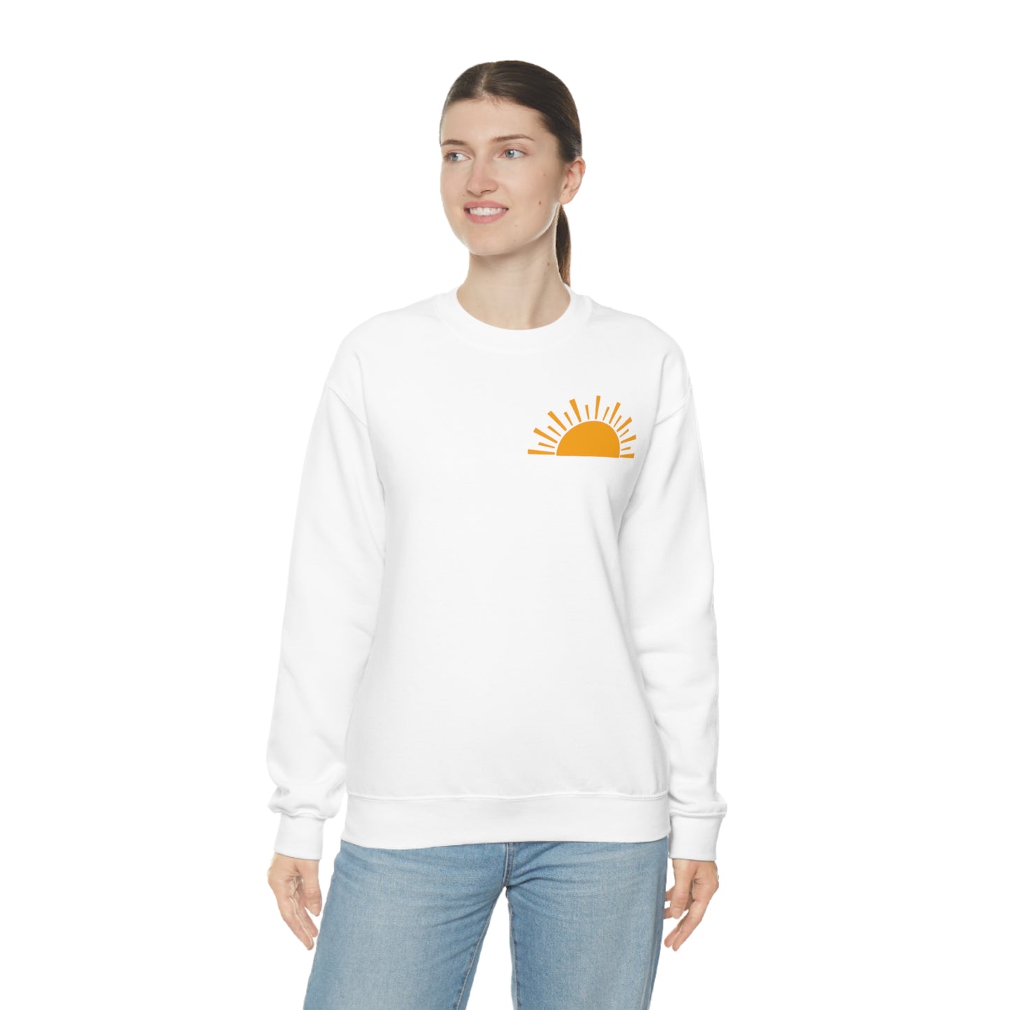 "Sunshine on My Mind" (Front & Back Design) - Unisex Heavy Blend™ Crewneck Sweatshirt